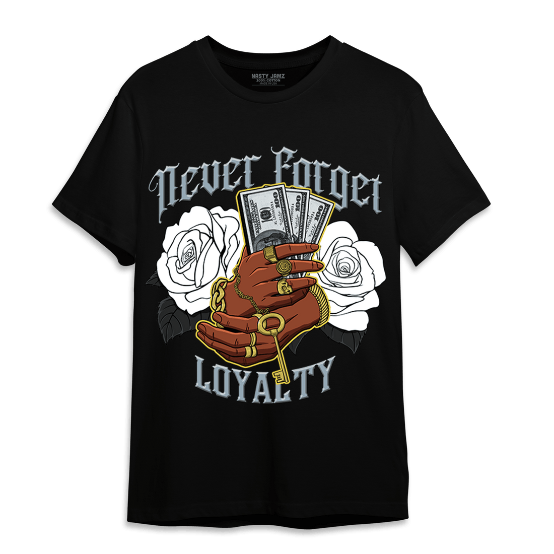 Blue Grey 13s T Shirt Match Never Forget Loyalty - NastyJamz
