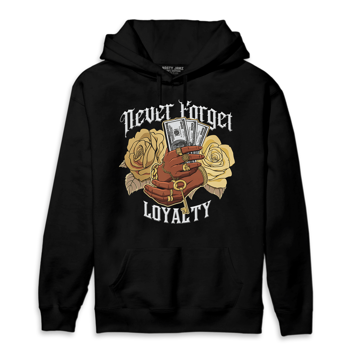 High OG Metallic Gold 1s Hoodie Match Never Forget Loyalty - NastyJamz