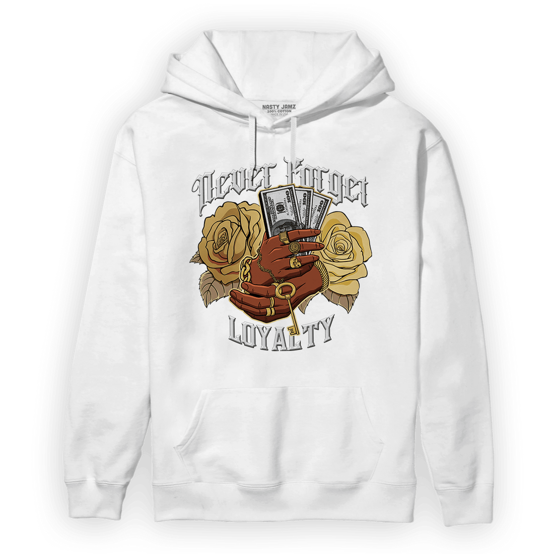 High OG Metallic Gold 1s Hoodie Match Never Forget Loyalty - NastyJamz