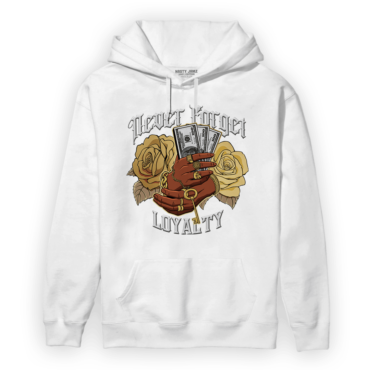 High OG Metallic Gold 1s Hoodie Match Never Forget Loyalty - NastyJamz