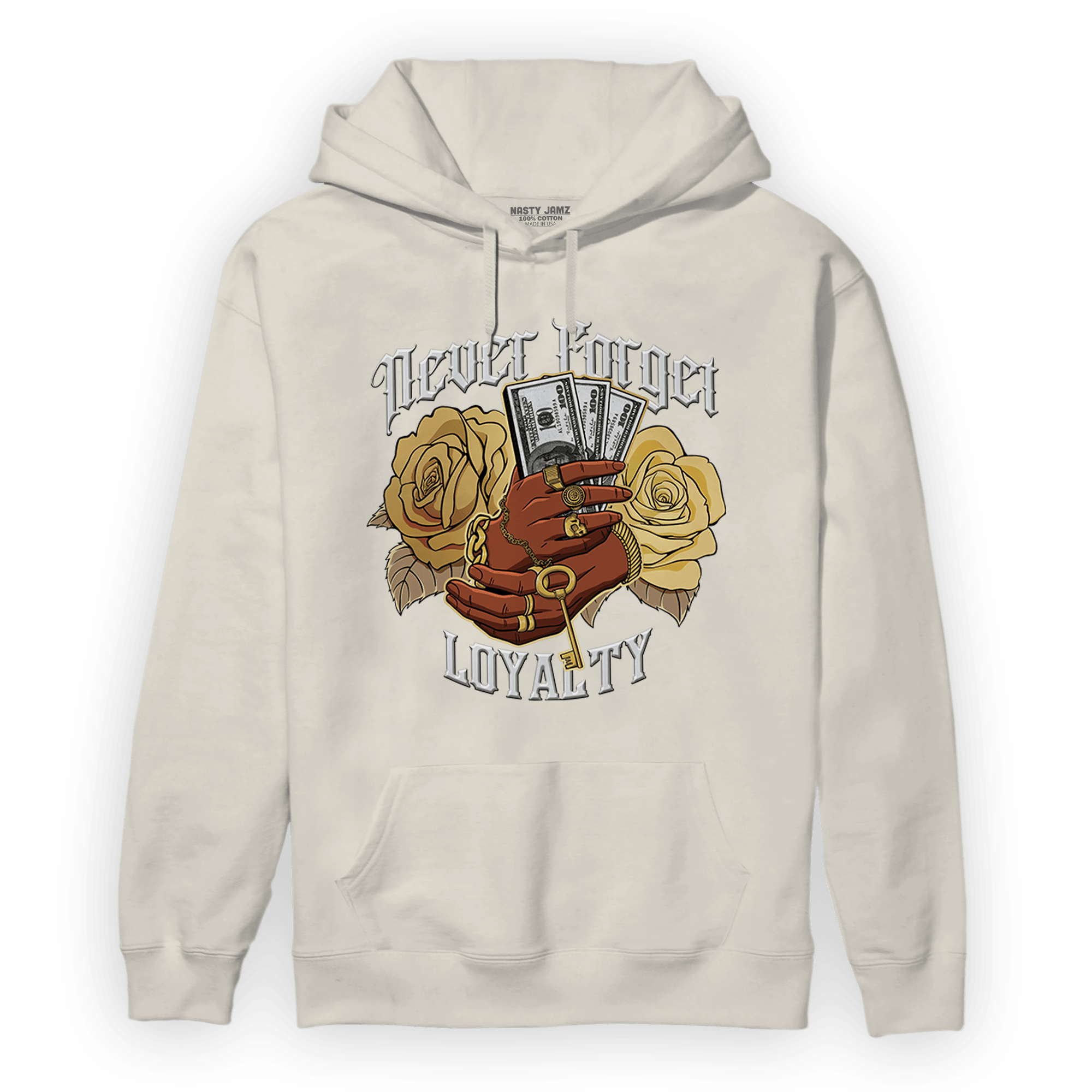 High OG Metallic Gold 1s Hoodie Match Never Forget Loyalty - NastyJamz