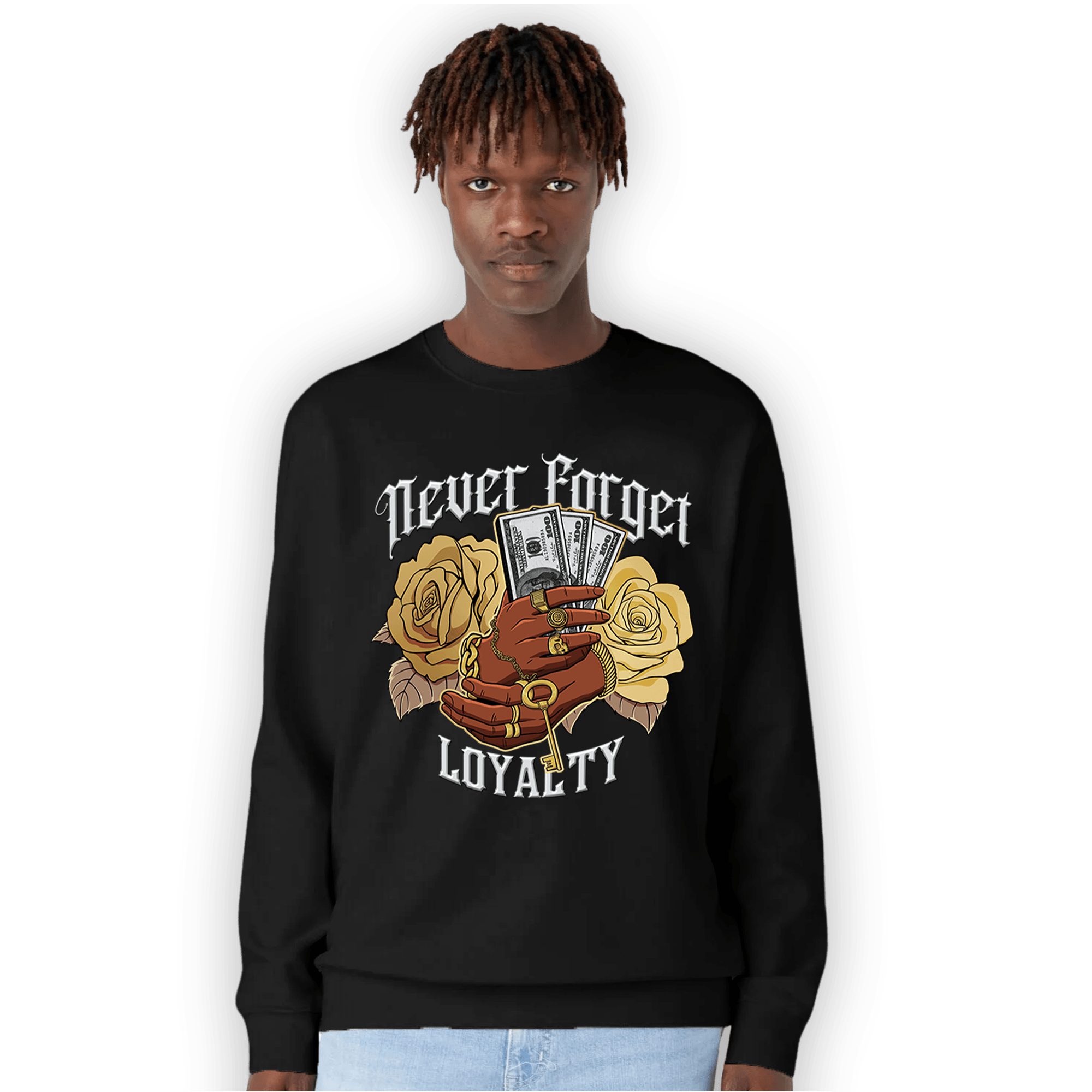 High OG Metallic Gold 1s Sweatshirt Match Never Forget Loyalty - NastyJamz