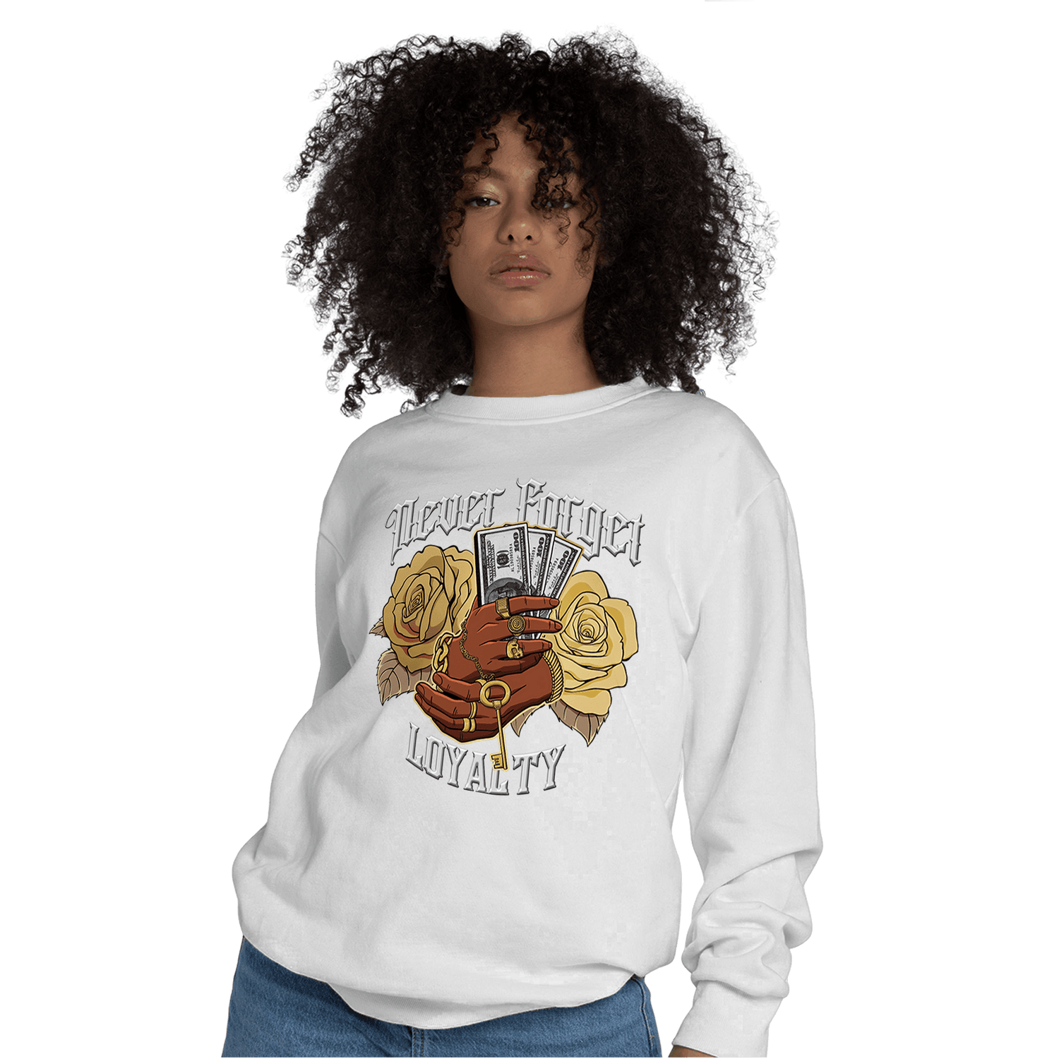 High OG Metallic Gold 1s Sweatshirt Match Never Forget Loyalty - NastyJamz