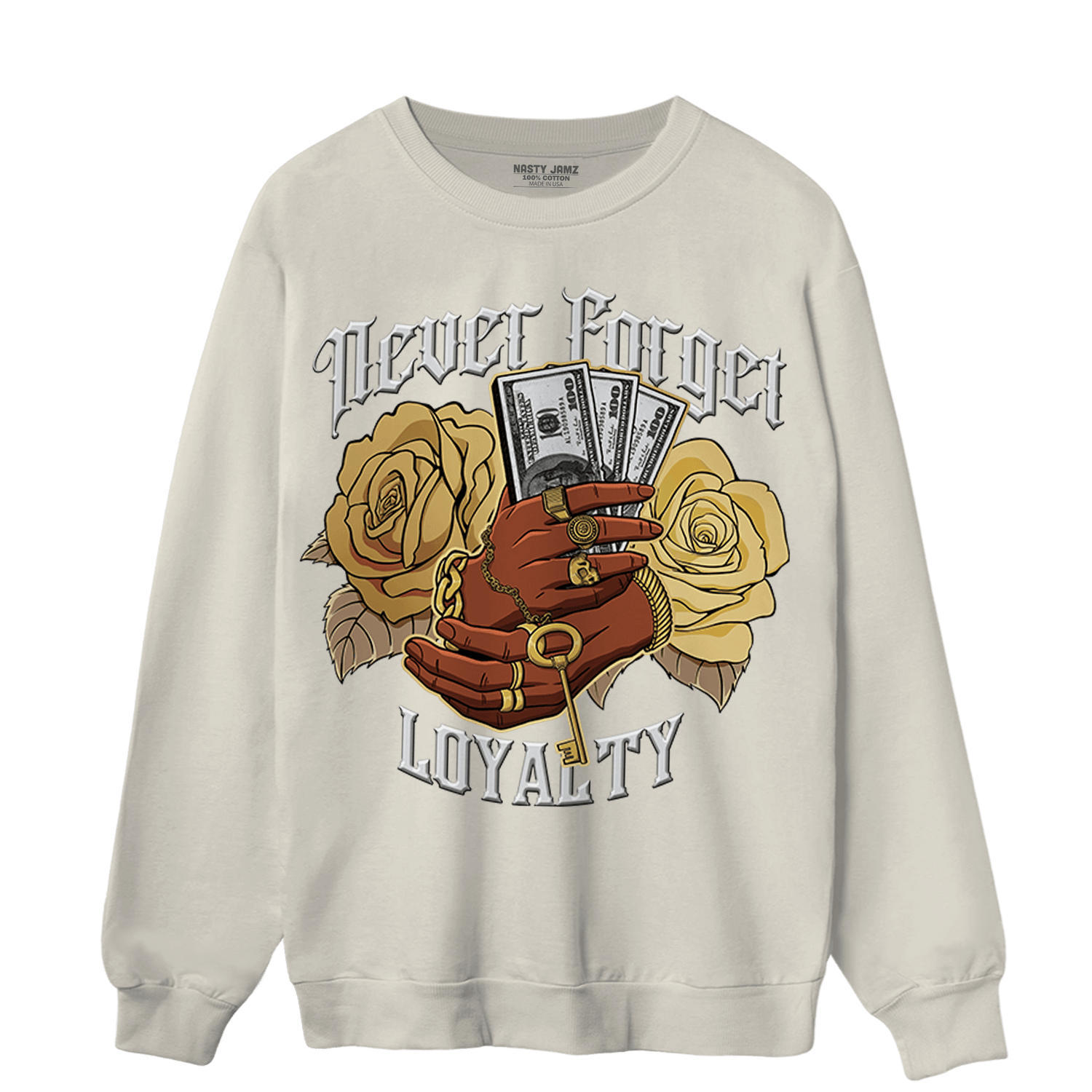 High OG Metallic Gold 1s Sweatshirt Match Never Forget Loyalty - NastyJamz