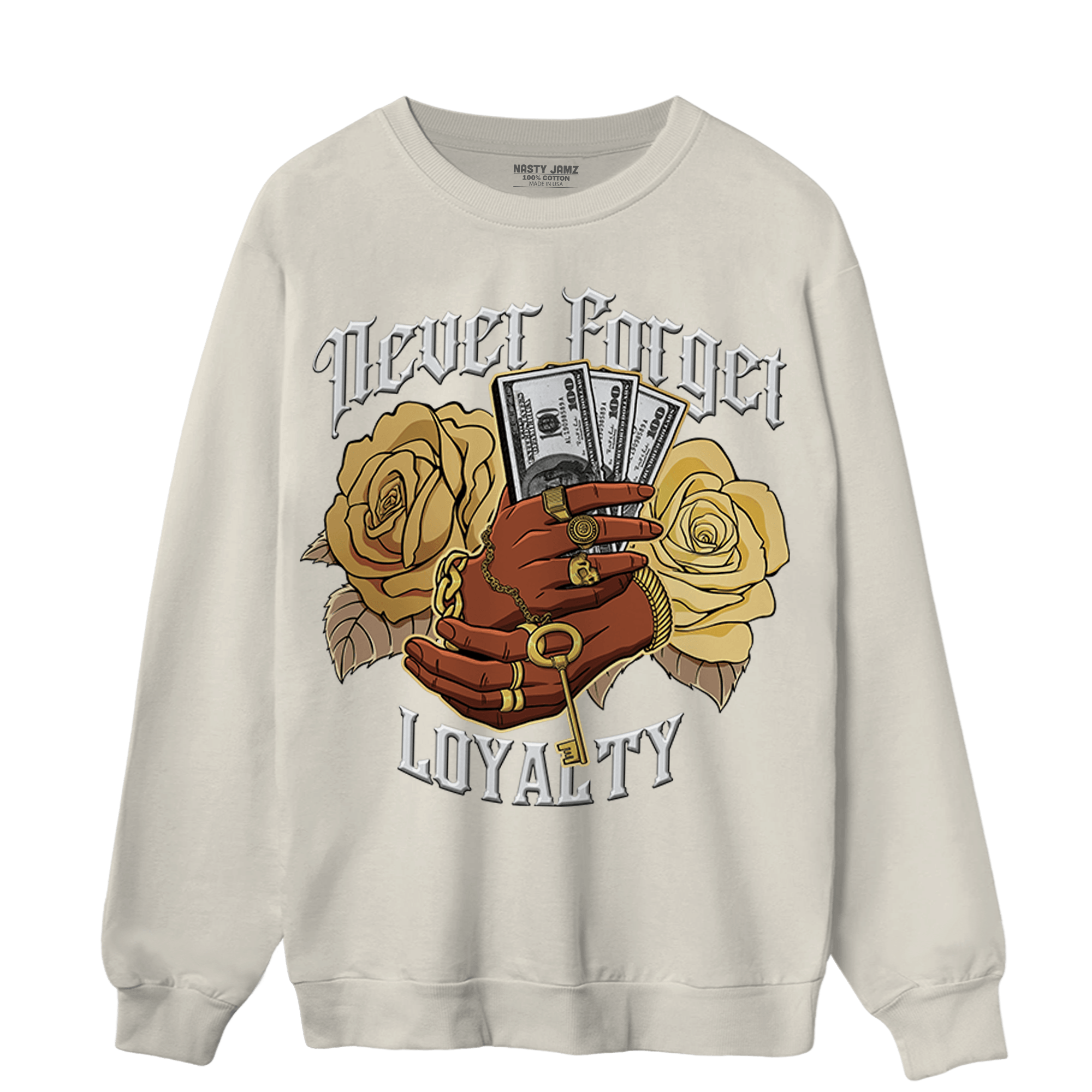 High OG Metallic Gold 1s Sweatshirt Match Never Forget Loyalty - NastyJamz