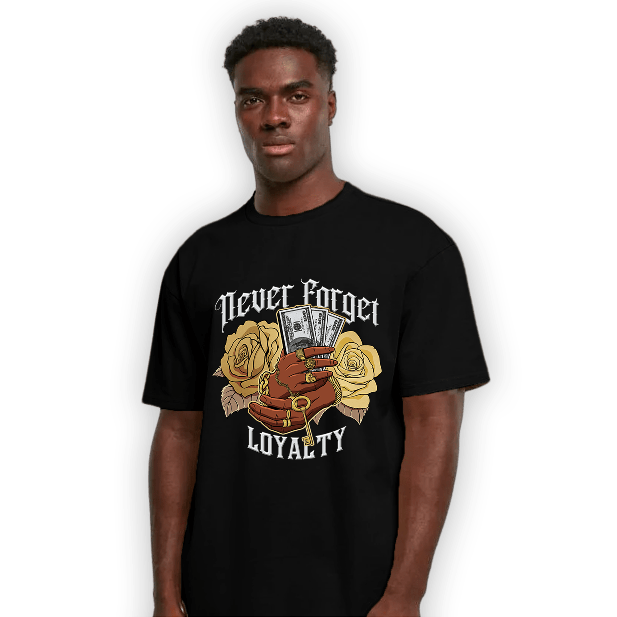 High OG Metallic Gold 1s T Shirt Match Never Forget Loyalty - NastyJamz