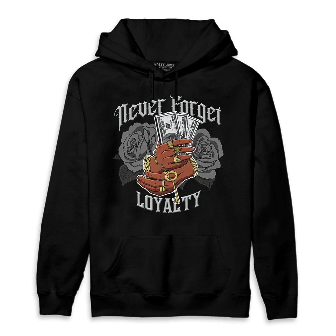 Retro High OG Black White 1s Hoodie Match Never Forget Loyalty - NastyJamz