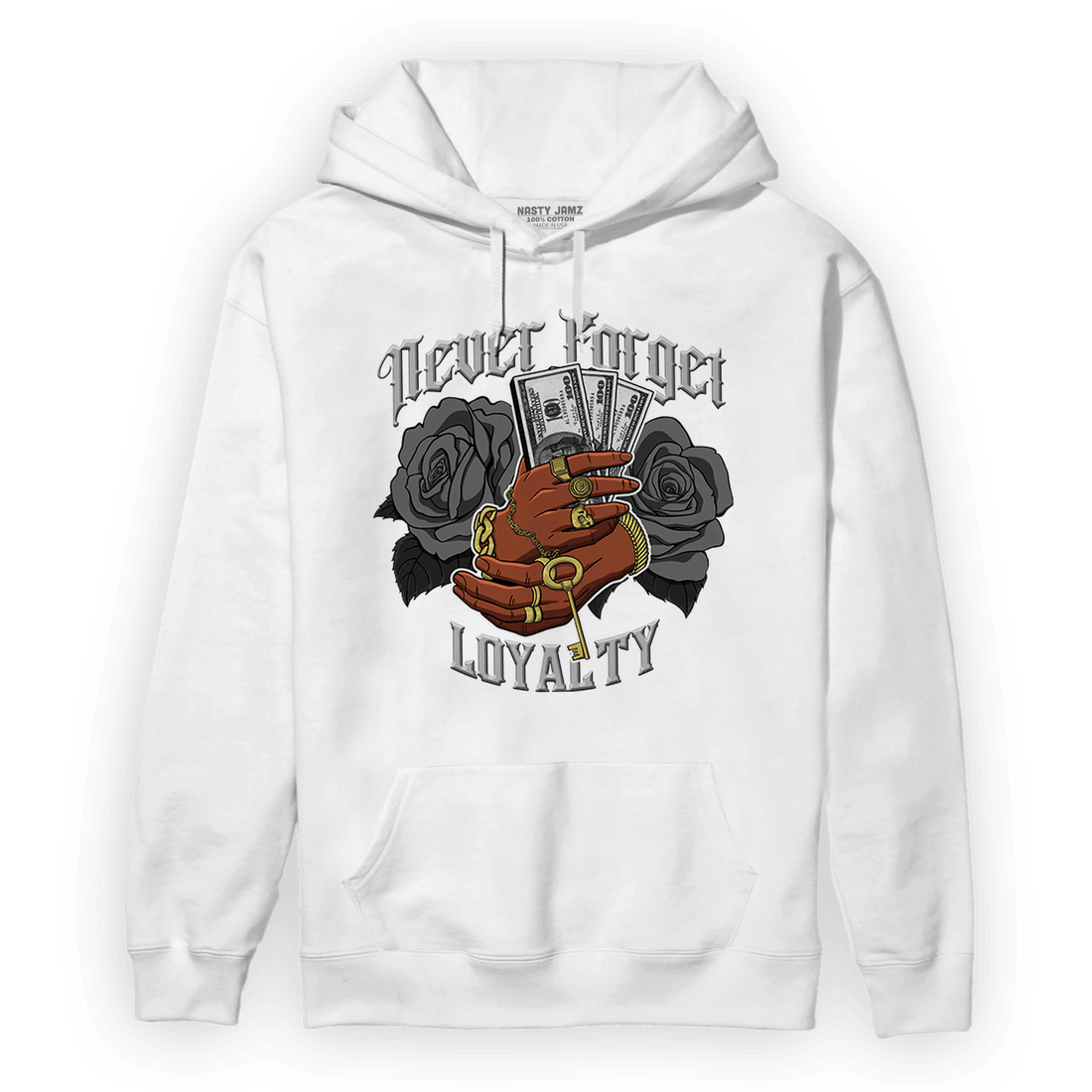 Retro High OG Black White 1s Hoodie Match Never Forget Loyalty - NastyJamz
