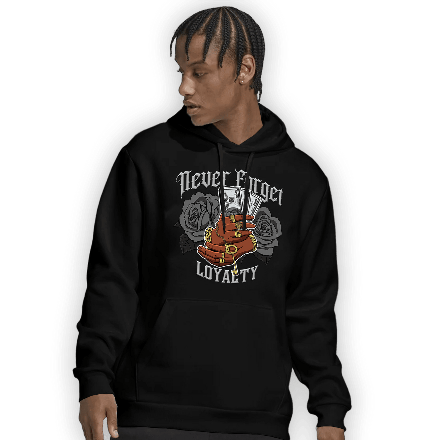 Retro High OG Black White 1s Hoodie Match Never Forget Loyalty - NastyJamz