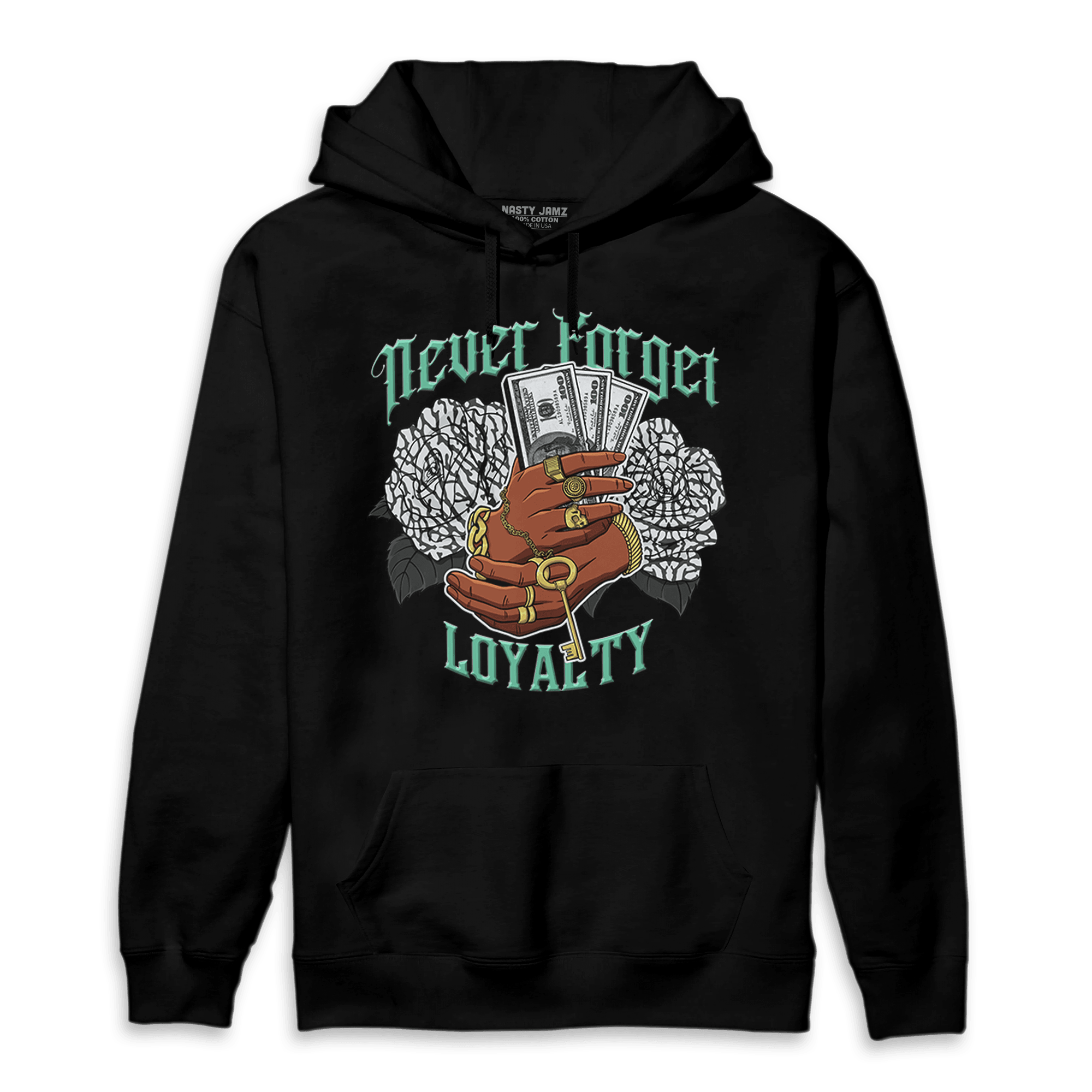 Green Glow 3s Hoodie Match Never Forget Loyalty - NastyJamz