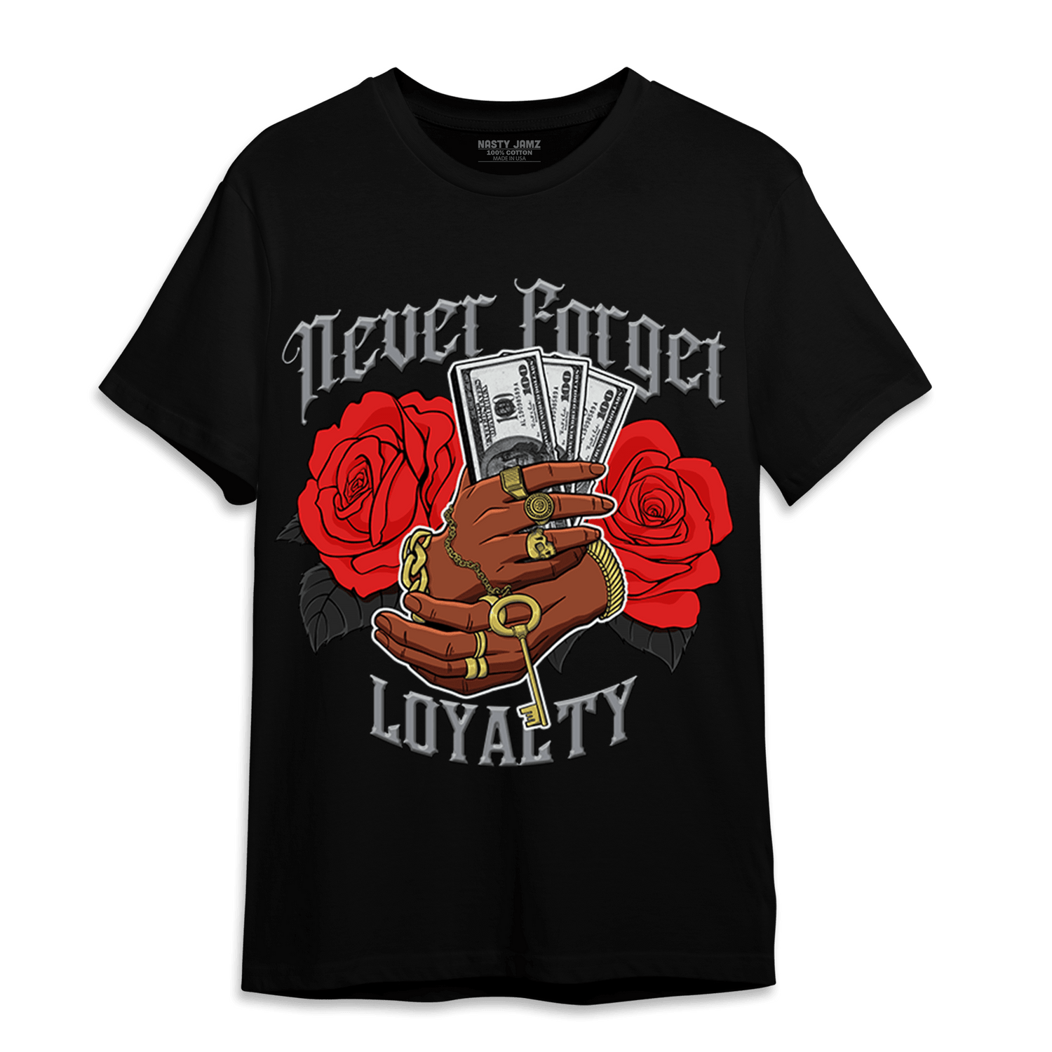 Bred Reimagined 4s T Shirt Match Never Forget Loyalty - NastyJamz