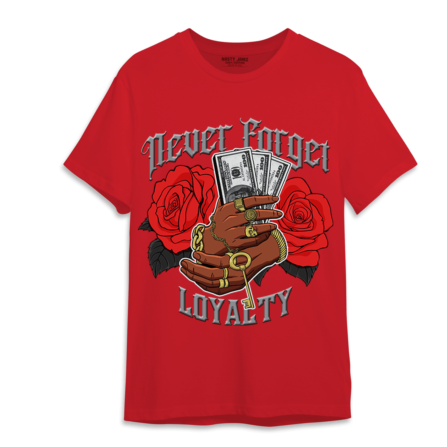 Bred Reimagined 4s T Shirt Match Never Forget Loyalty - NastyJamz