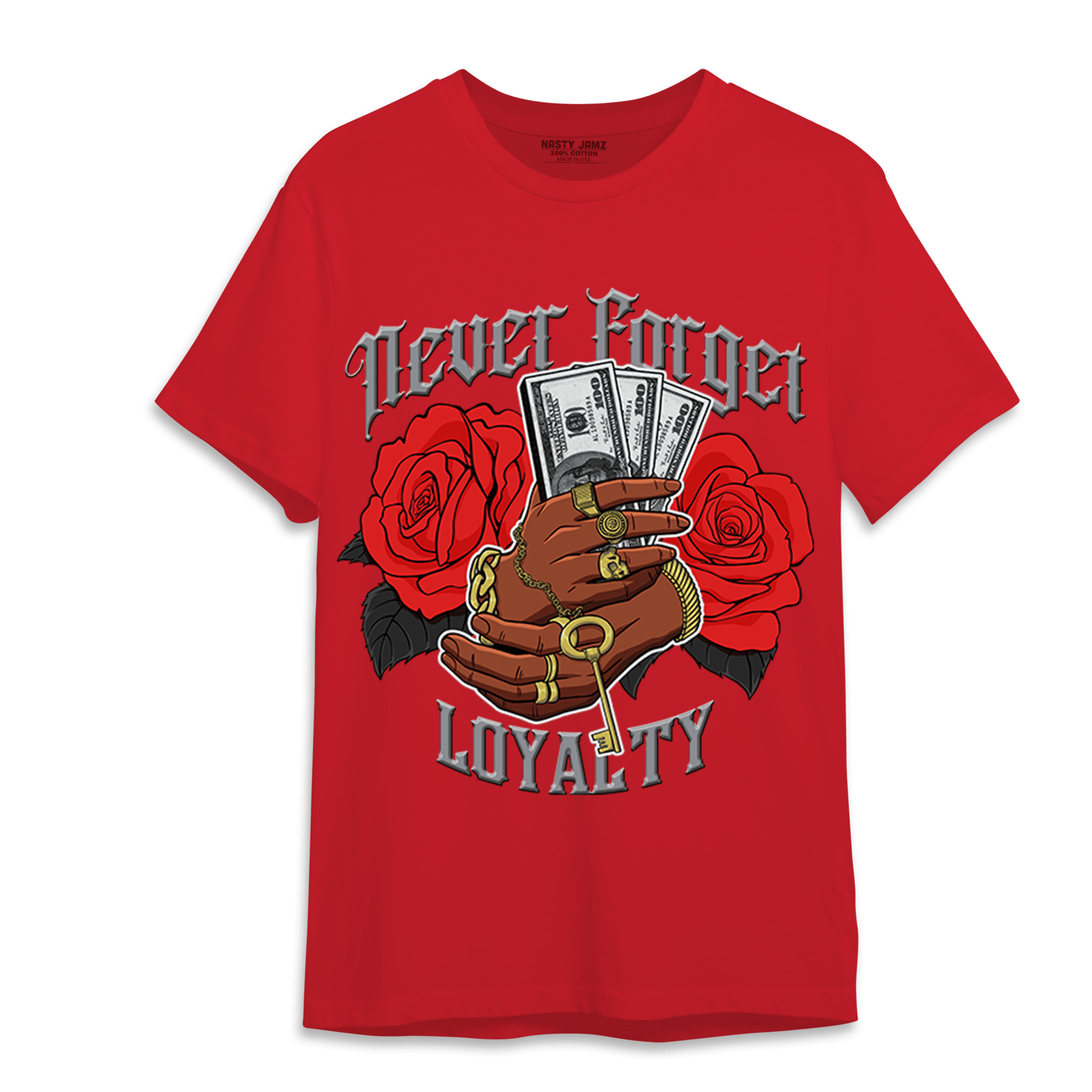 Bred Reimagined 4s T Shirt Match Never Forget Loyalty - NastyJamz