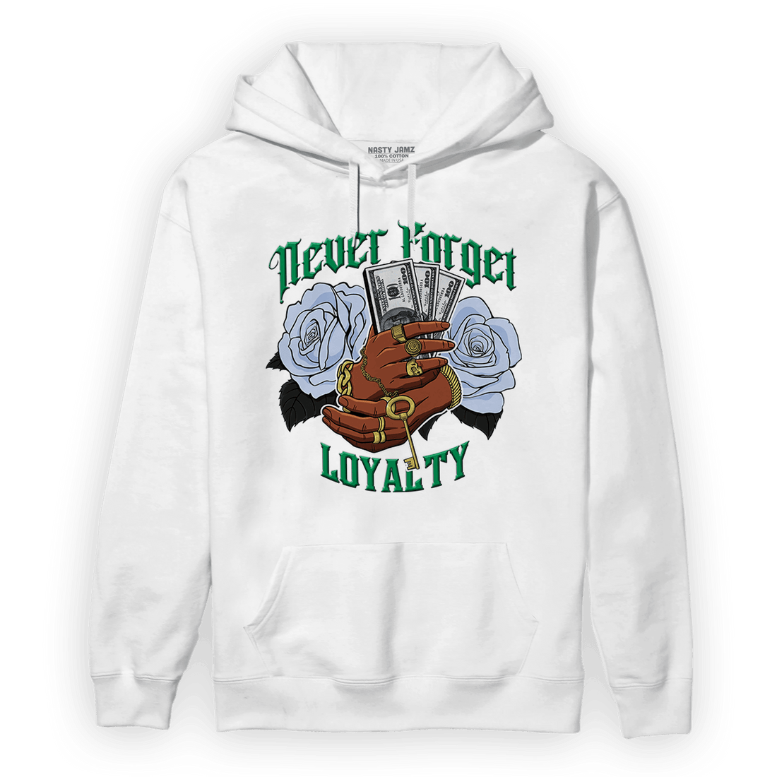 Lucky Green 5s Hoodie Match Never Forget Loyalty - NastyJamz