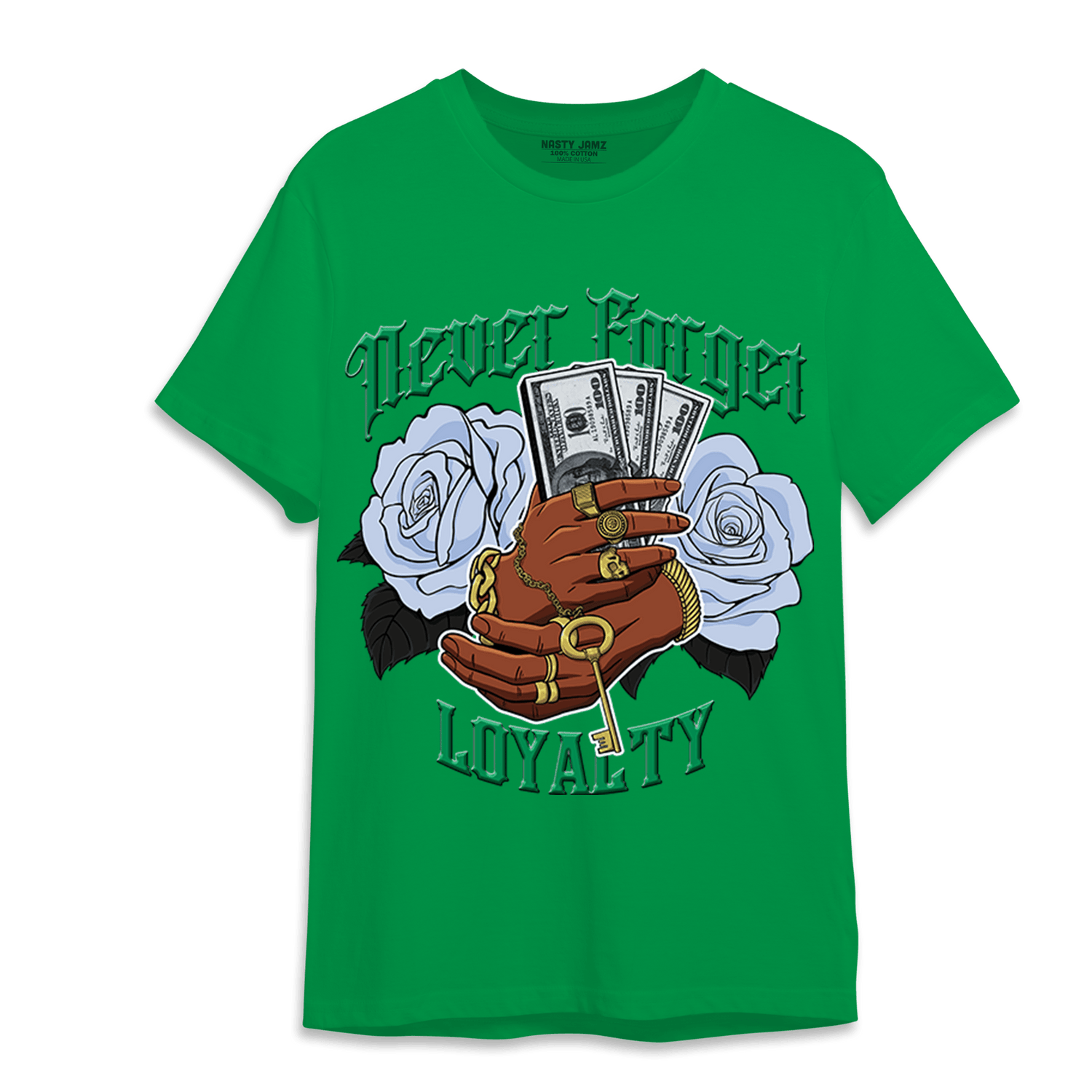 Lucky Green 5s T Shirt Match Never Forget Loyalty - NastyJamz