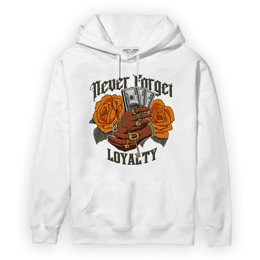 Olive 5s Hoodie Match Never Forget Loyalty - NastyJamz