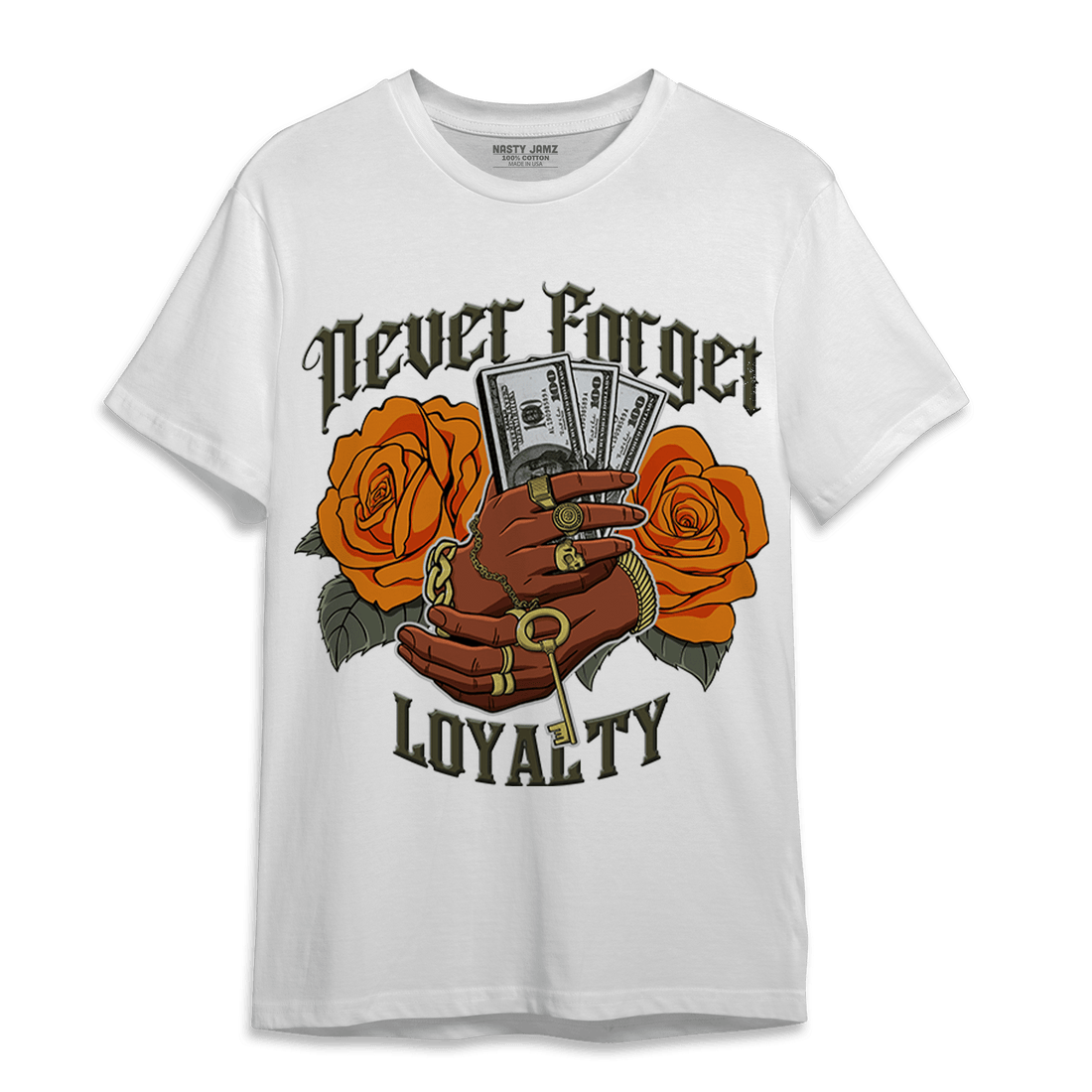 Olive 5s T Shirt Match Never Forget Loyalty - NastyJamz