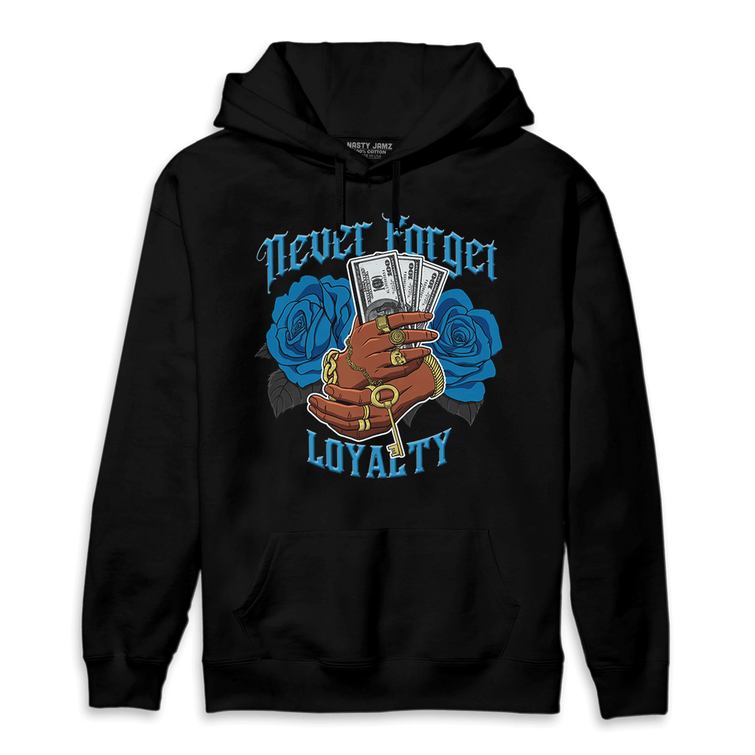 Powder Blue 9s Hoodie Match Never Forget Loyalty - NastyJamz