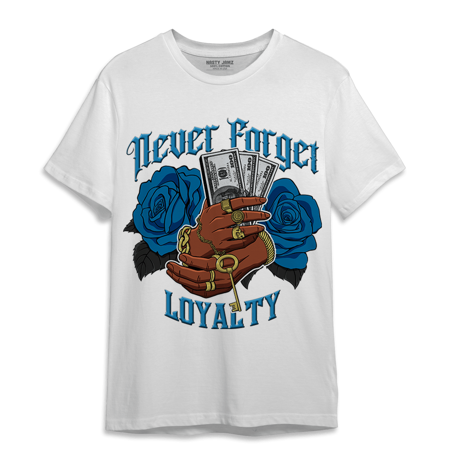 Powder Blue 9s T Shirt Match Never Forget Loyalty - NastyJamz