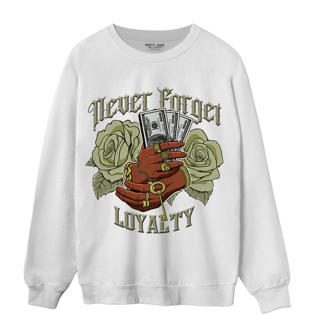 Yeezy Slide Resin Sweatshirt Match Never Forget Loyalty - NastyJamz