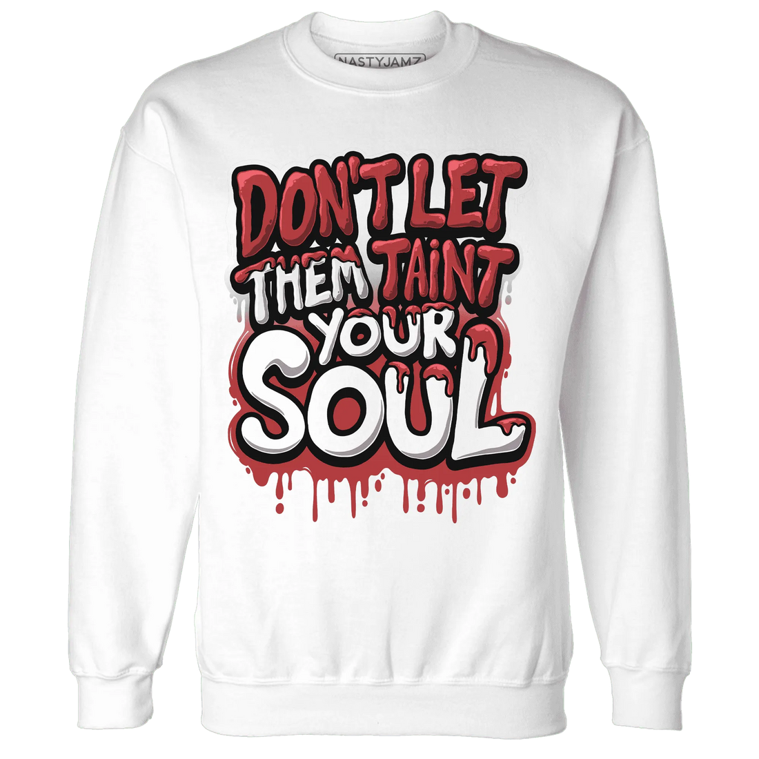 Black-Toe-Reimagined-Red-White-1s-NastyJamz-Sweatshirt-Match-Never-Taint-Your-Soul