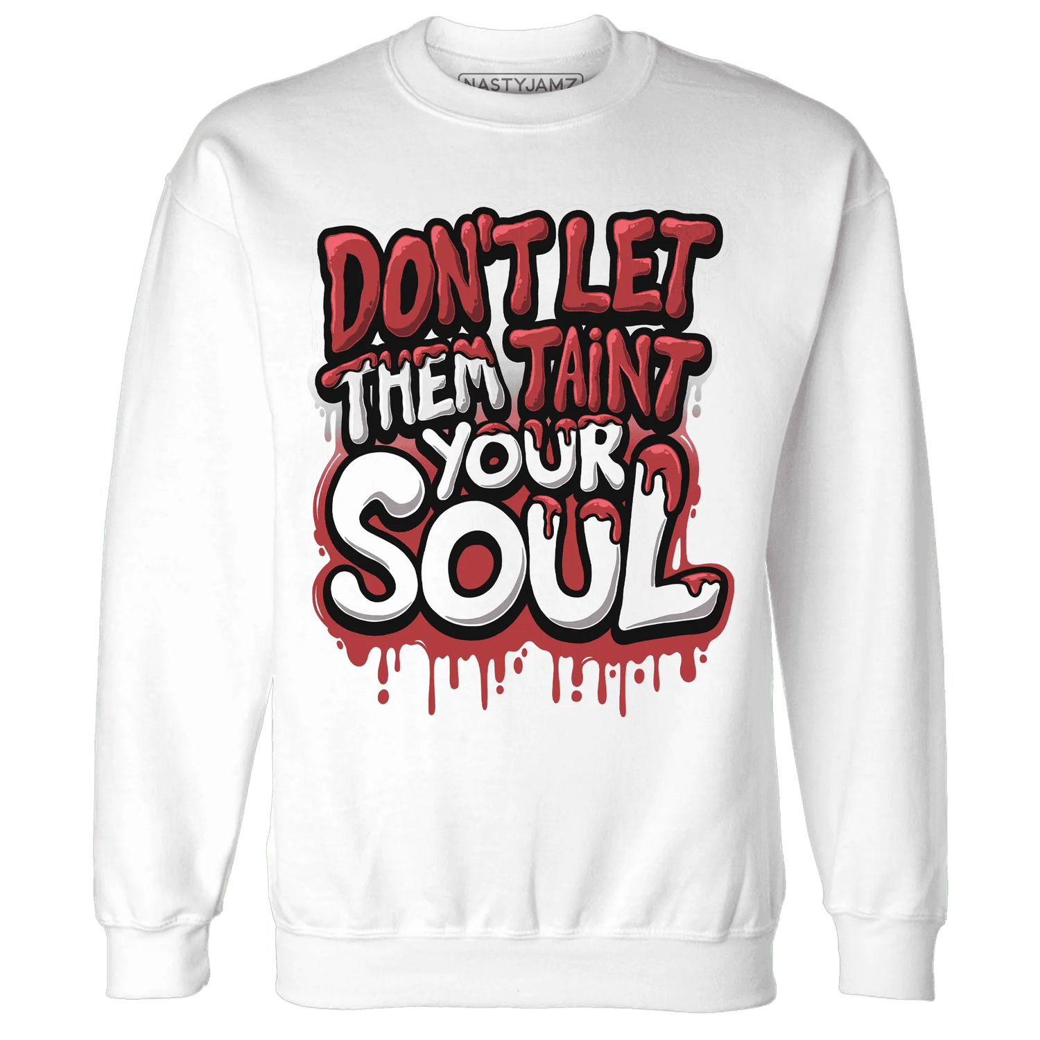 Black-Toe-Reimagined-Red-White-1s-NastyJamz-Sweatshirt-Match-Never-Taint-Your-Soul