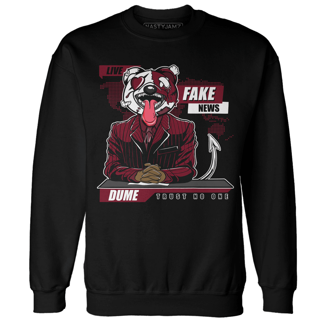 High White Team Red 1s Sweatshirt Match News Presenter BER - NastyJamz