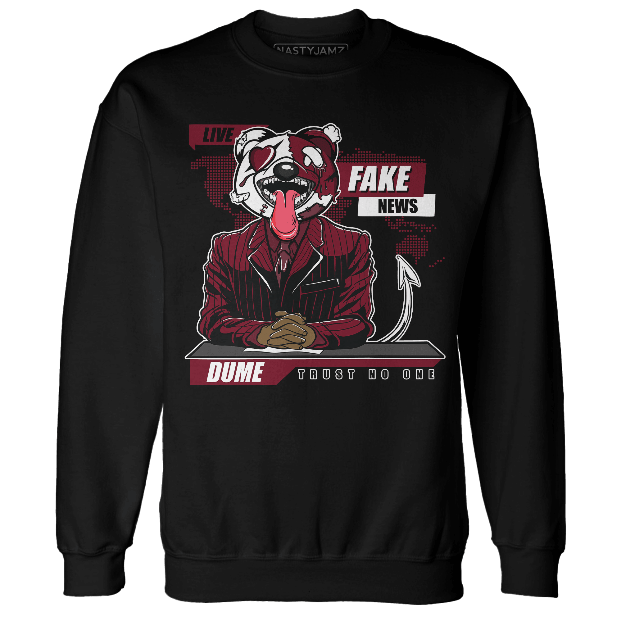 High White Team Red 1s Sweatshirt Match News Presenter BER - NastyJamz