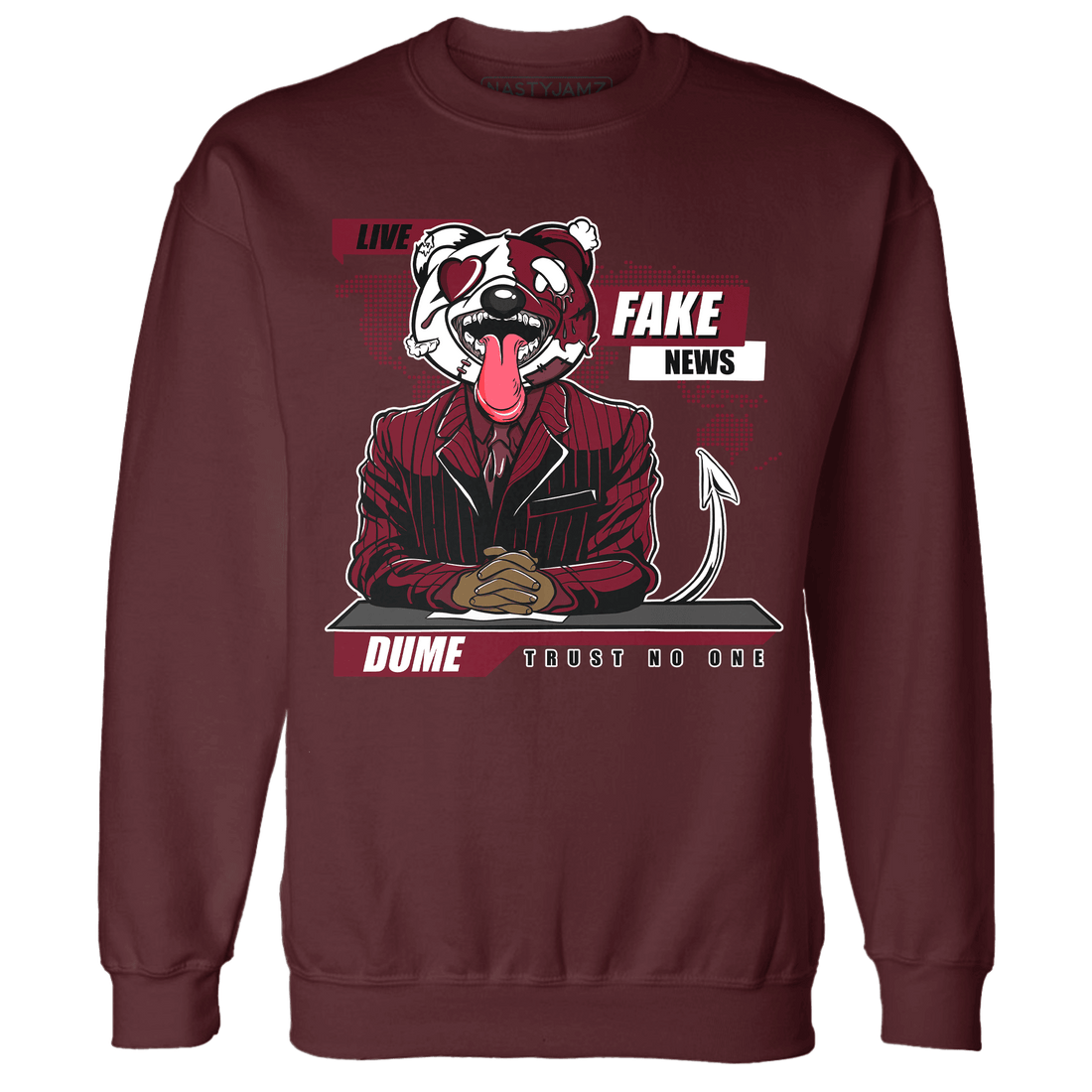 High White Team Red 1s Sweatshirt Match News Presenter BER - NastyJamz