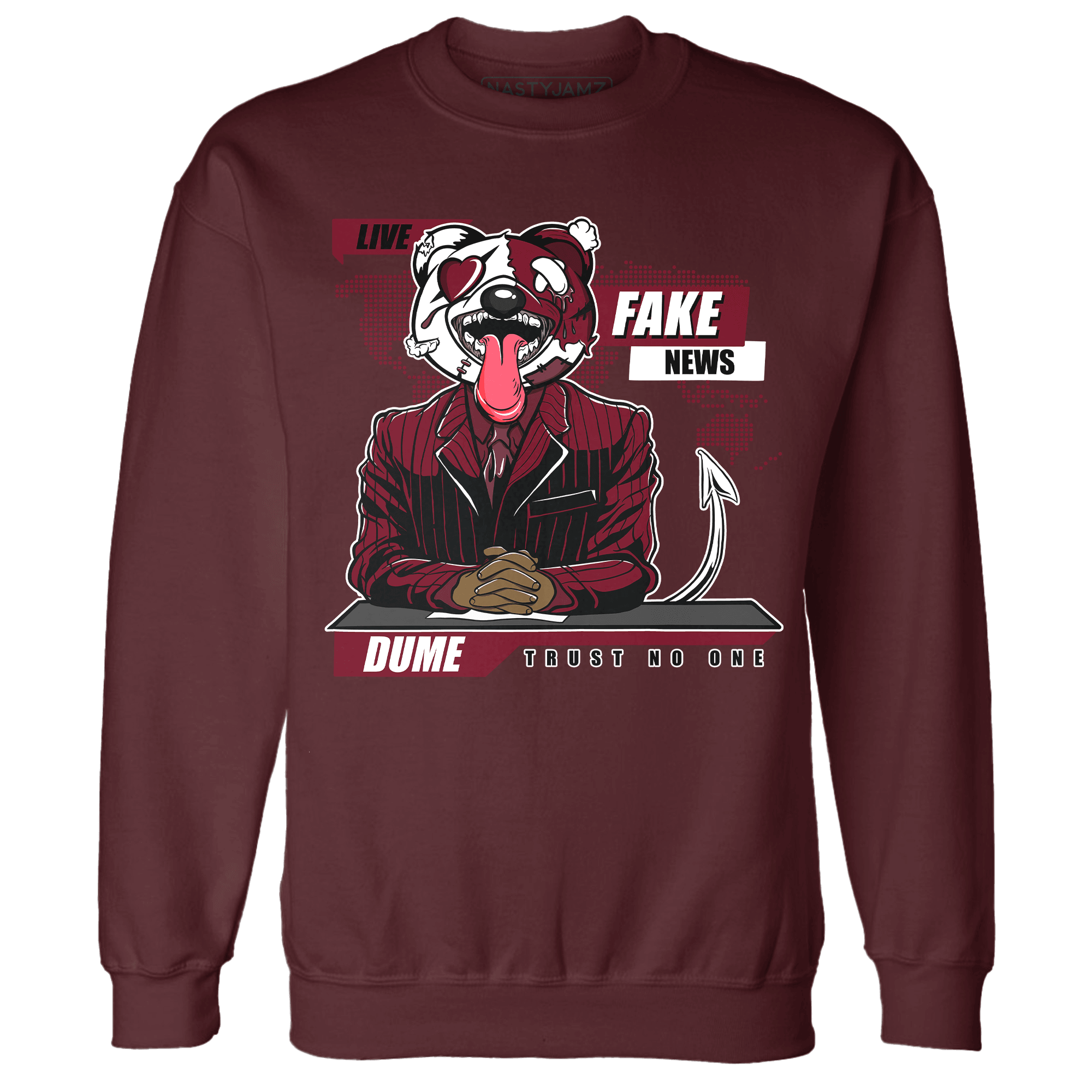 High White Team Red 1s Sweatshirt Match News Presenter BER - NastyJamz