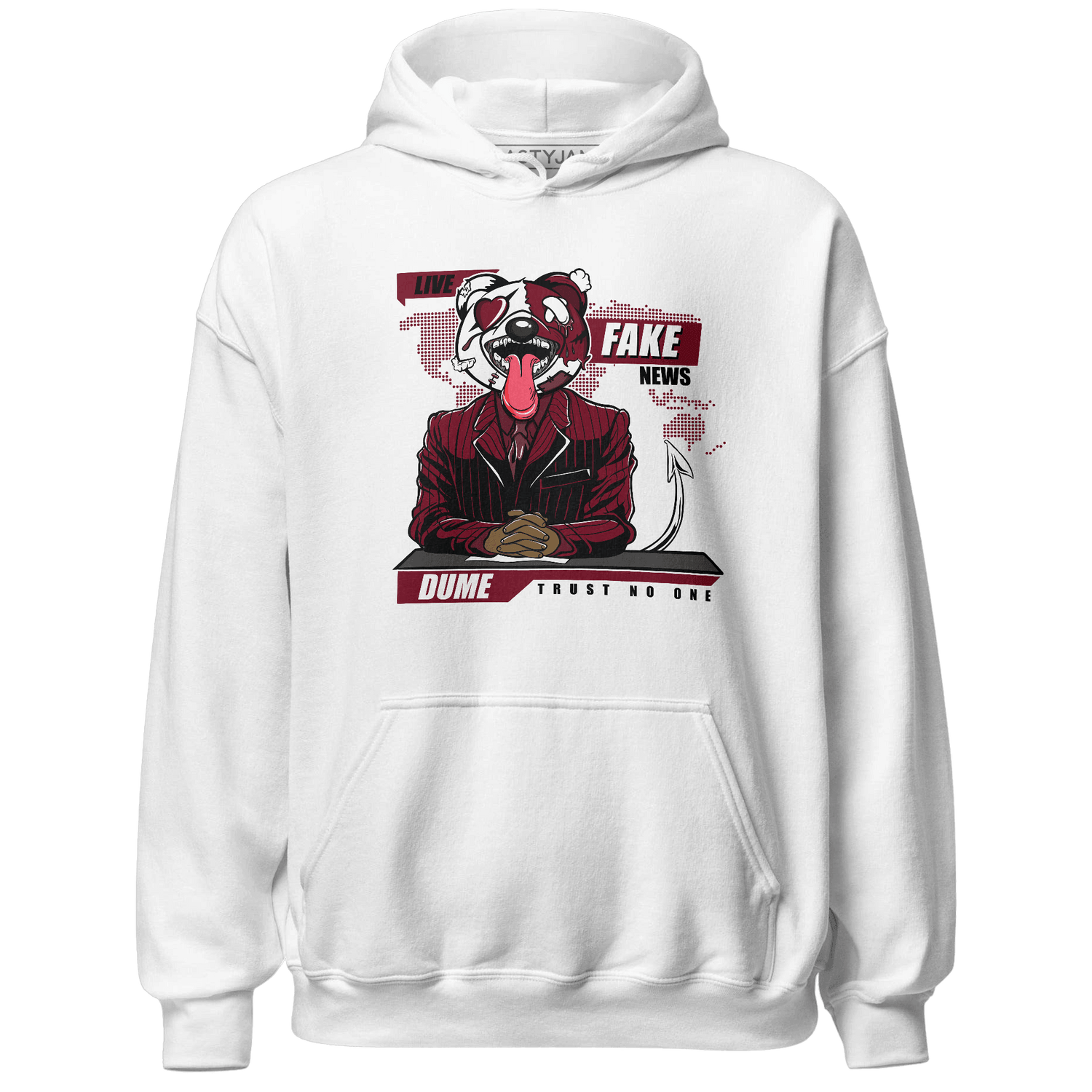 High White Team Red 1s Hoodie Match News Presenter BER - NastyJamz