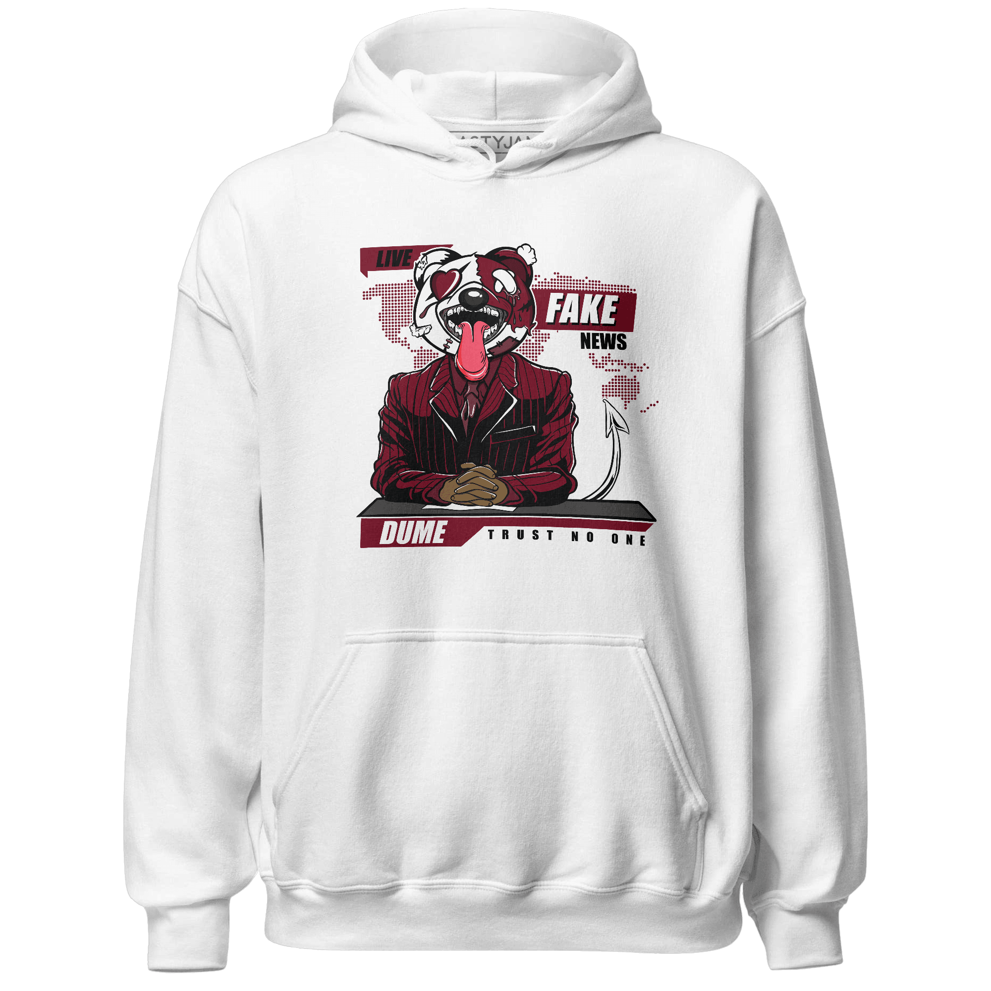 High White Team Red 1s Hoodie Match News Presenter BER - NastyJamz