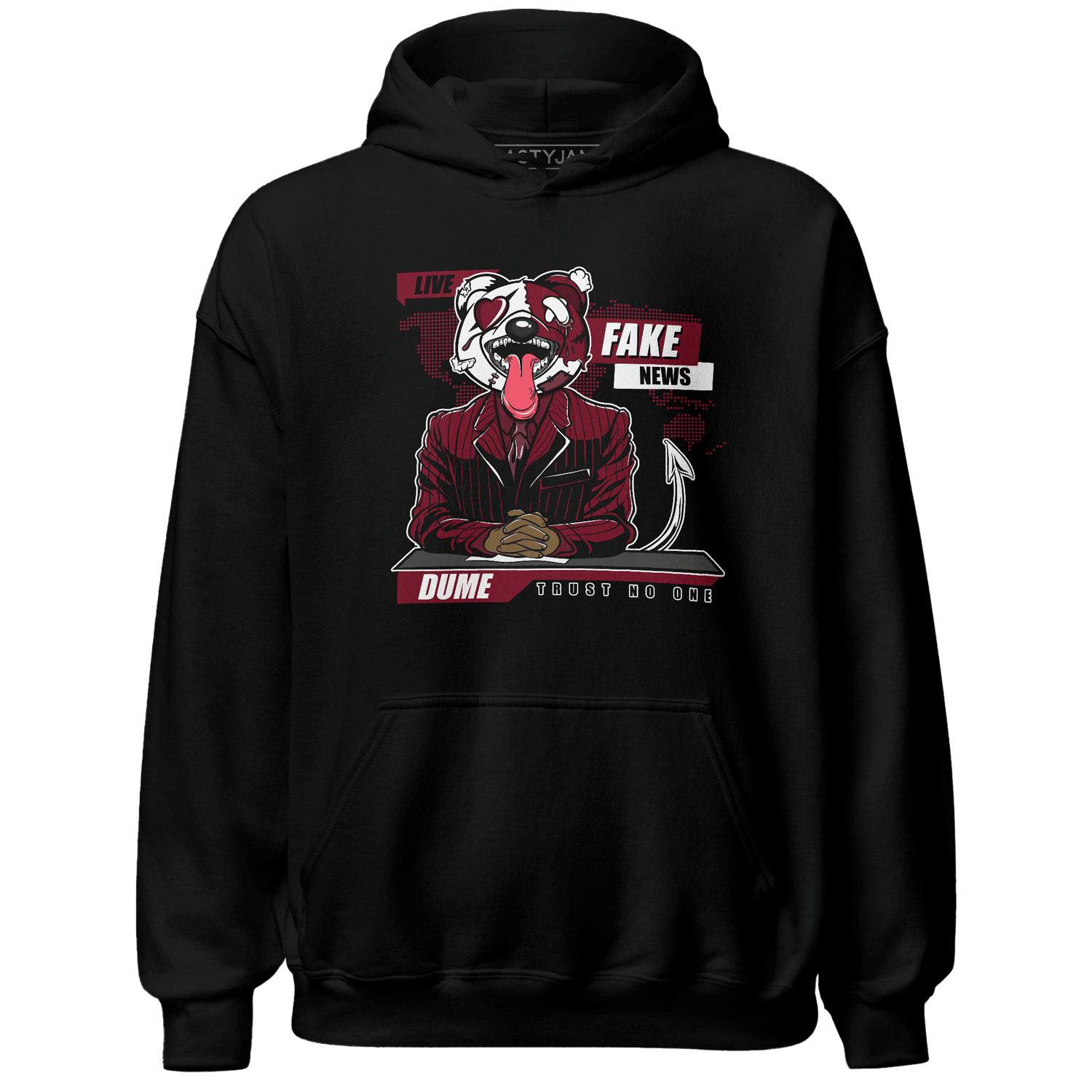 High White Team Red 1s Hoodie Match News Presenter BER - NastyJamz