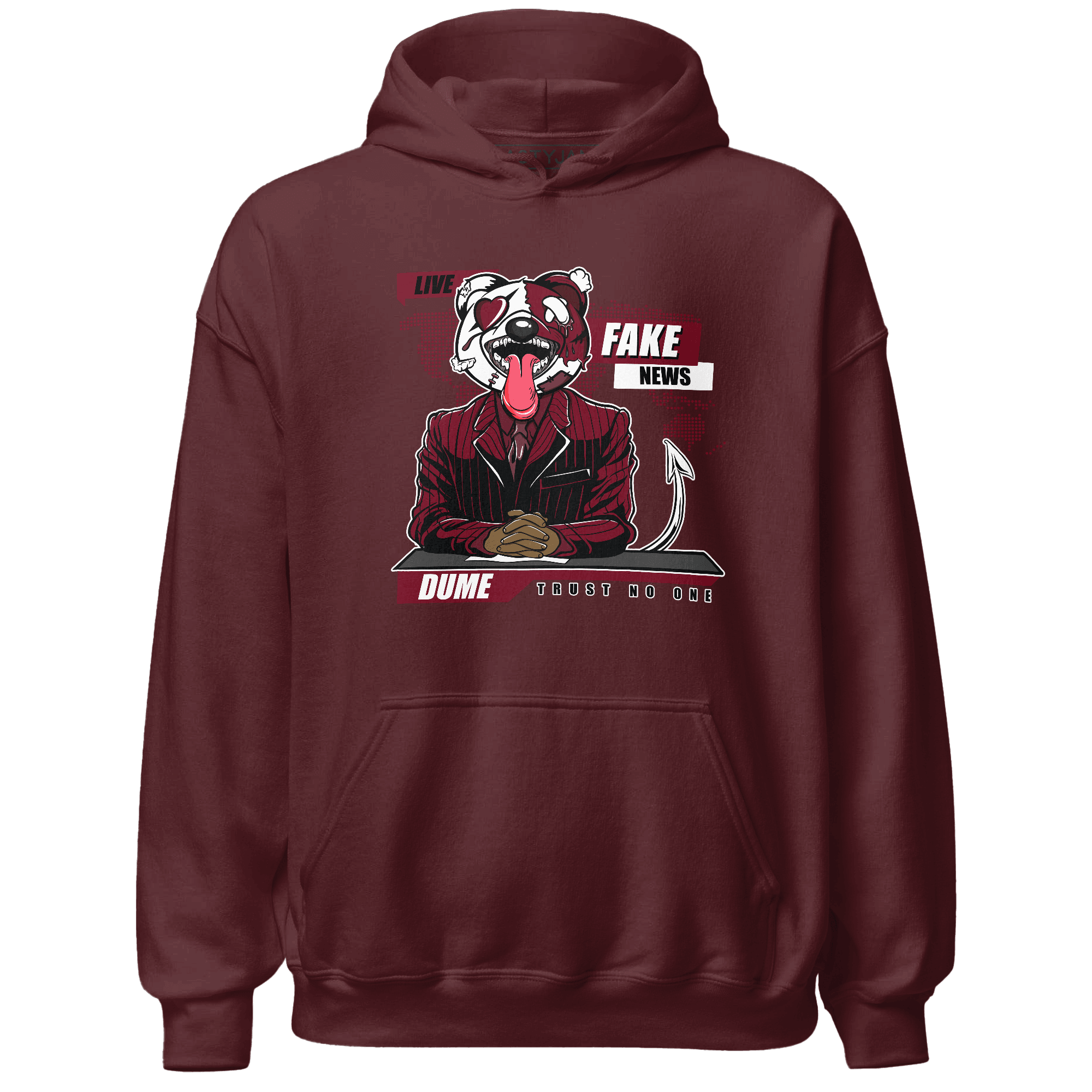 High White Team Red 1s Hoodie Match News Presenter BER - NastyJamz
