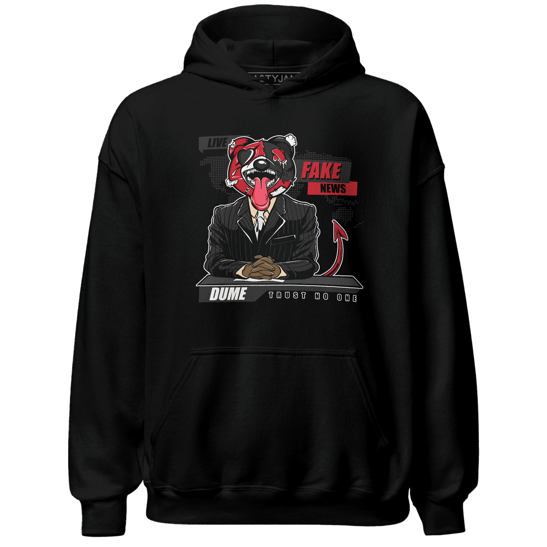 Jumman Jack University Red Hoodie Match News Presenter BER - NastyJamz