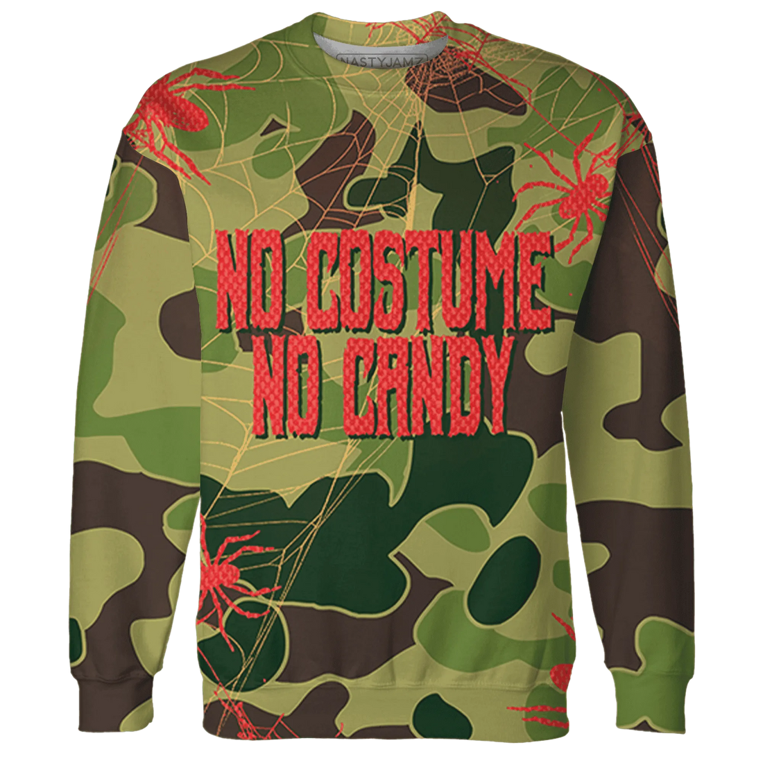 AM-90-Dark-Sage-Solar-Red-NastyJamz-Sweatshirt-Match-No-Costume-No-Candy-3D