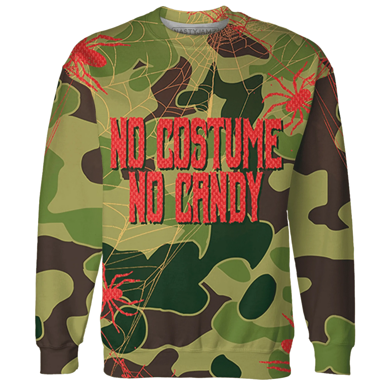AM-90-Dark-Sage-Solar-Red-NastyJamz-Sweatshirt-Match-No-Costume-No-Candy-3D