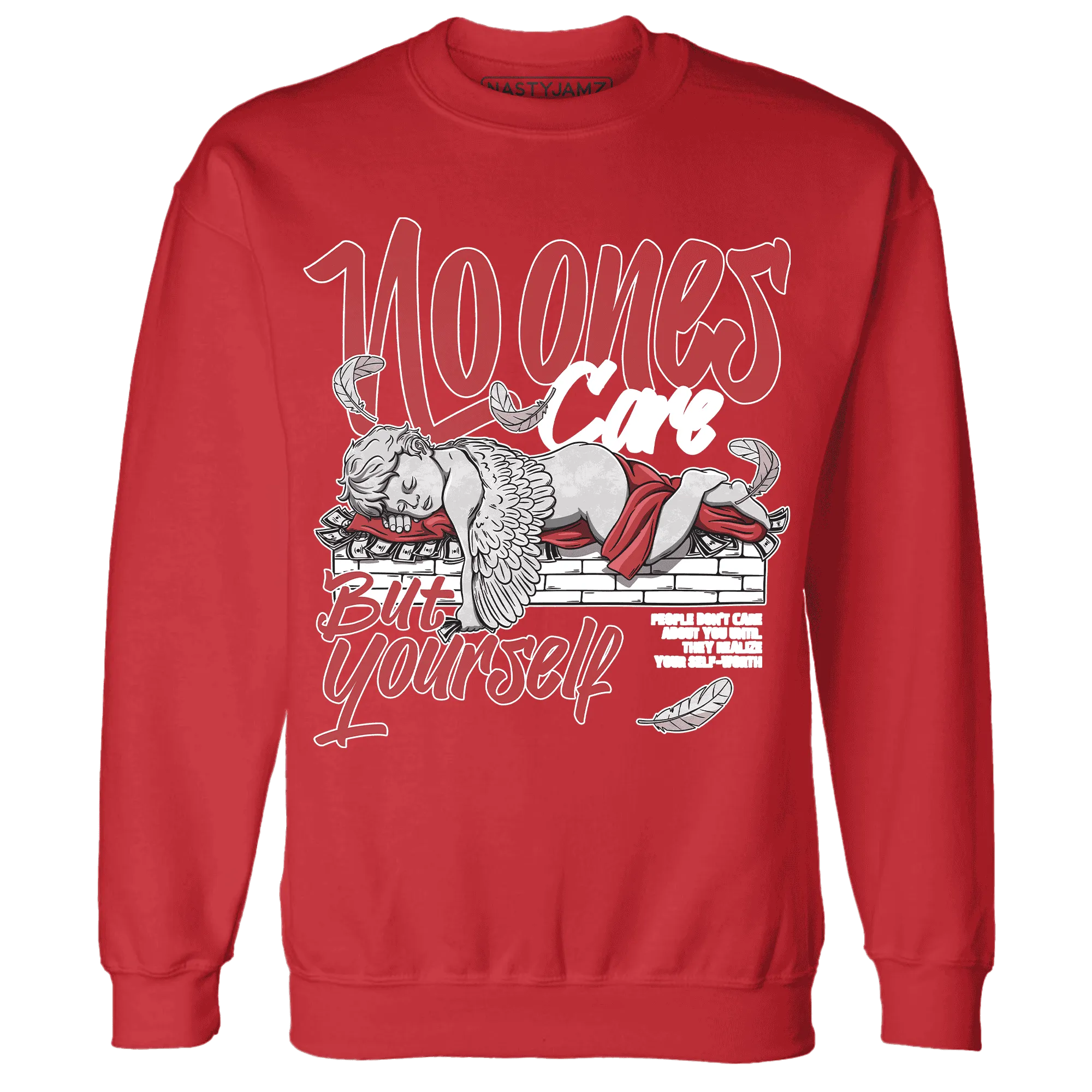 Black-Toe-Reimagined-Red-White-1s-Sweatshirt-Match-No-Ones-Care