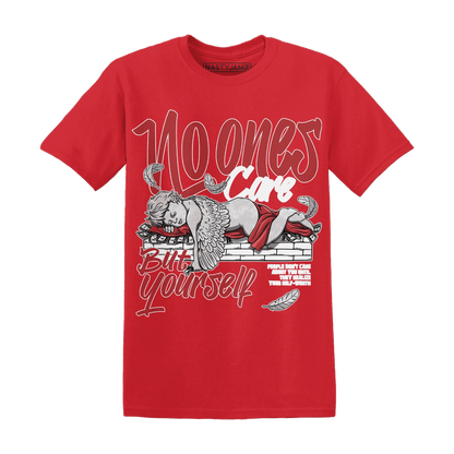 Black-Toe-Reimagined-Red-White-1s-T-Shirt-Match-No-Ones-Care