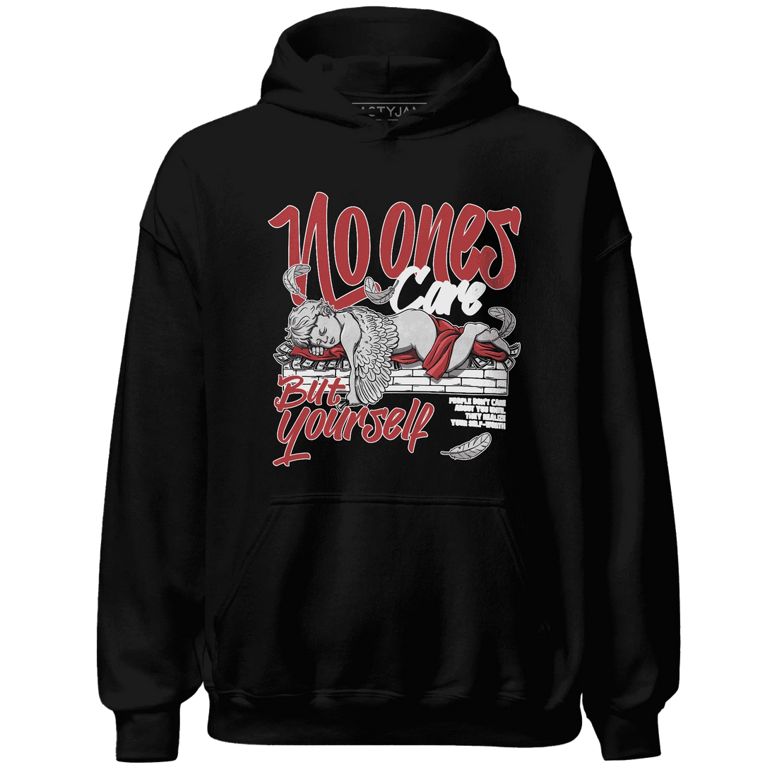 Black-Toe-Reimagined-Red-White-1s-Hoodie-Match-No-Ones-Care