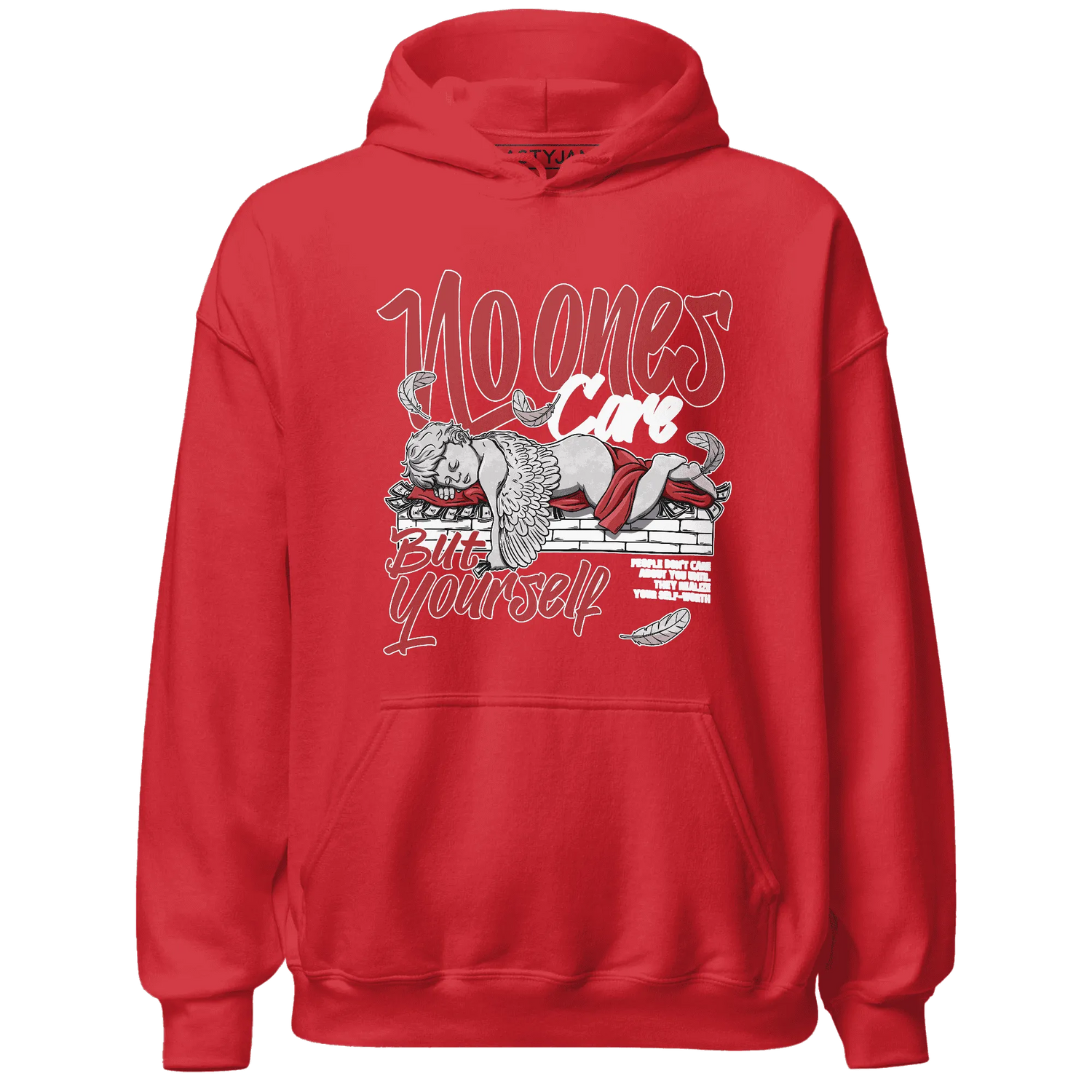 Black-Toe-Reimagined-Red-White-1s-Hoodie-Match-No-Ones-Care