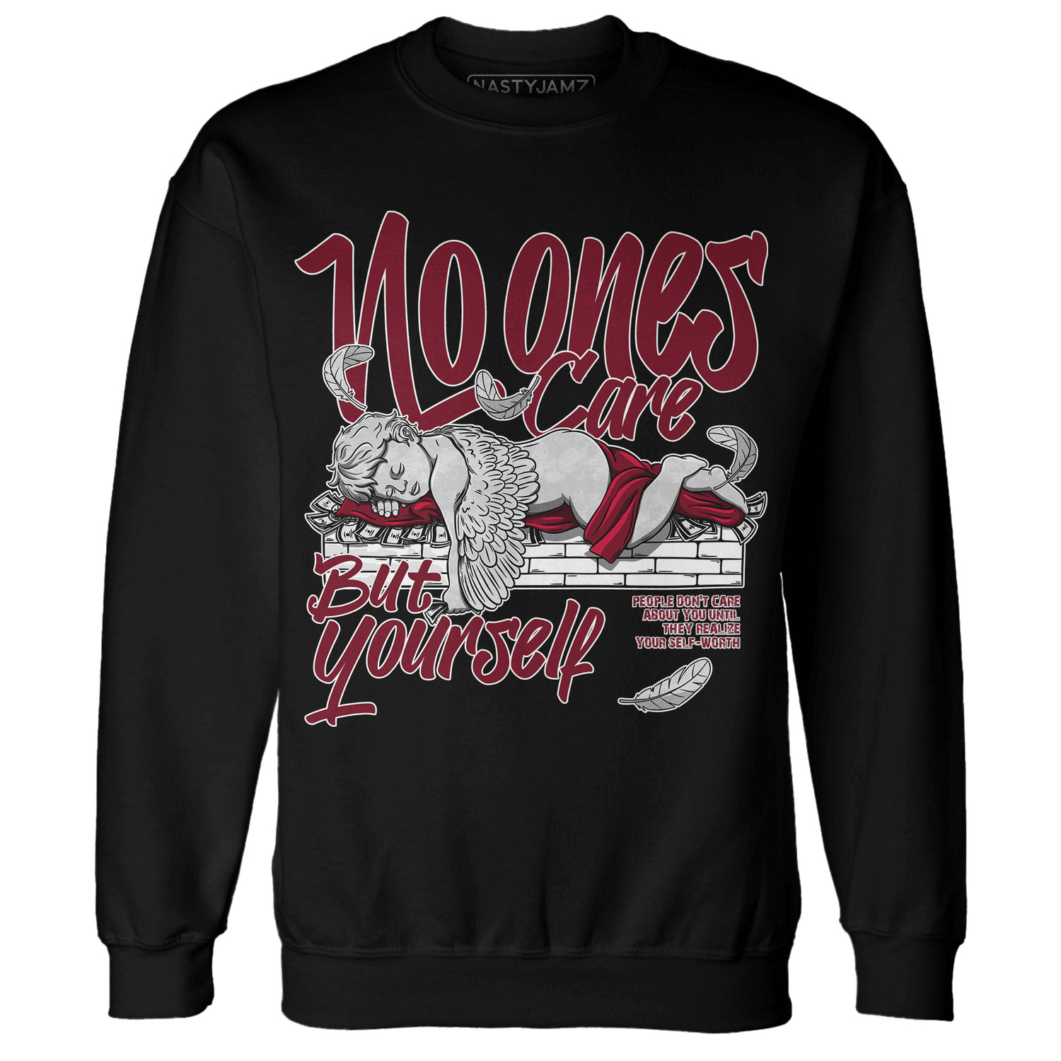 High White Team Red 1s Sweatshirt Match No Ones Care - NastyJamz