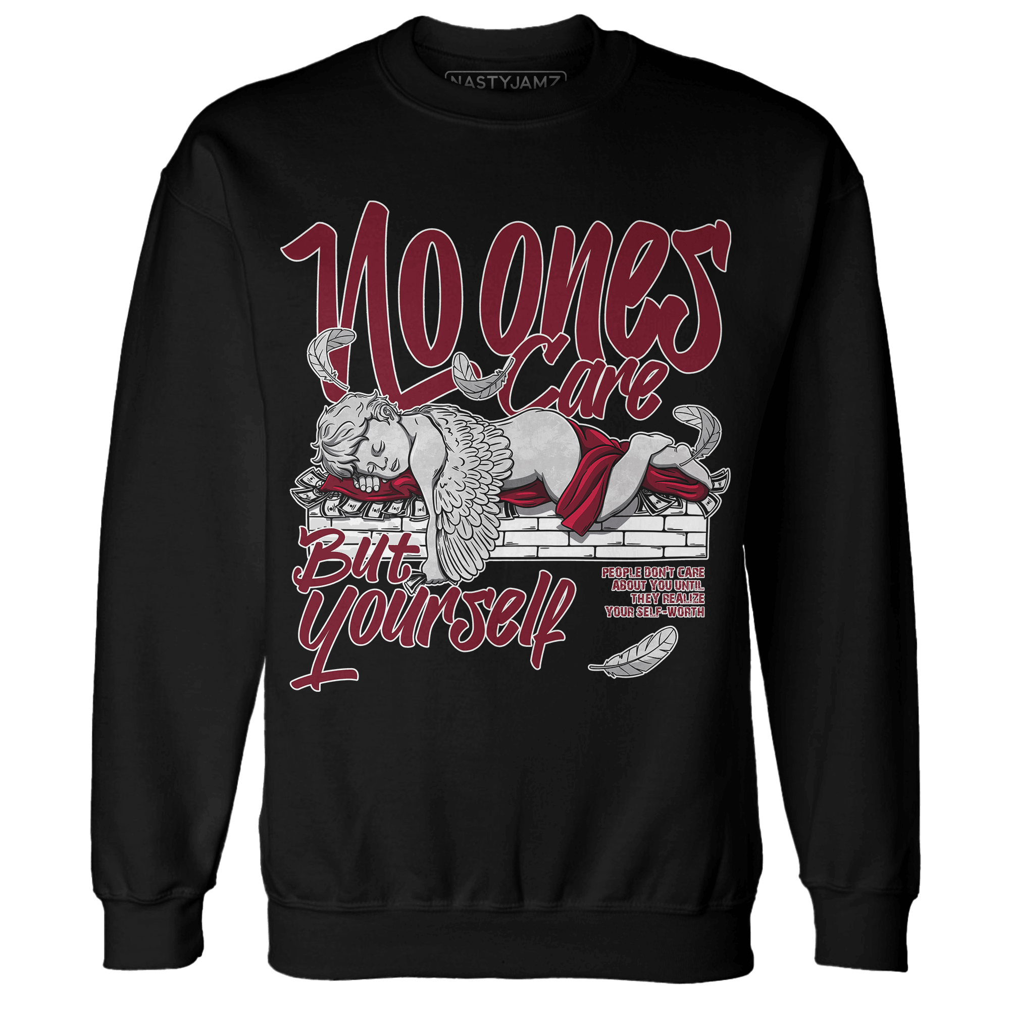 High White Team Red 1s Sweatshirt Match No Ones Care - NastyJamz