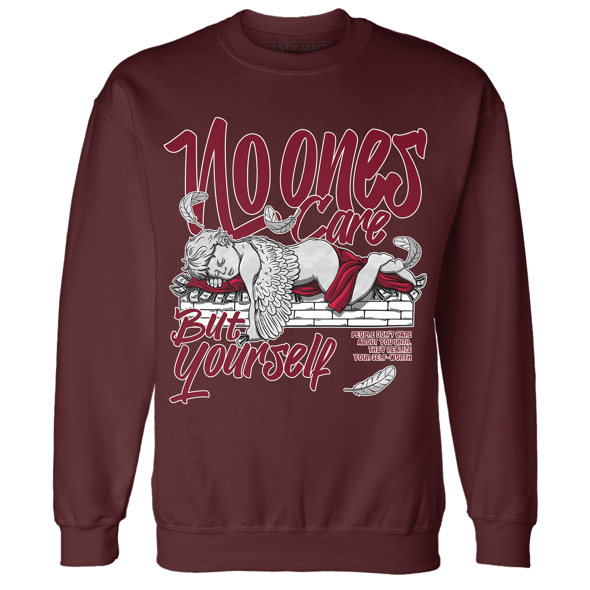 High White Team Red 1s Sweatshirt Match No Ones Care - NastyJamz