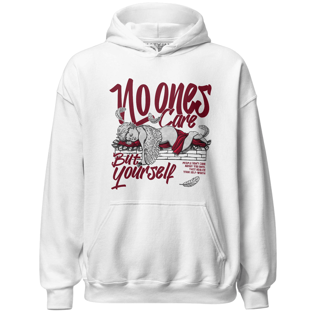 High White Team Red 1s Hoodie Match No Ones Care - NastyJamz