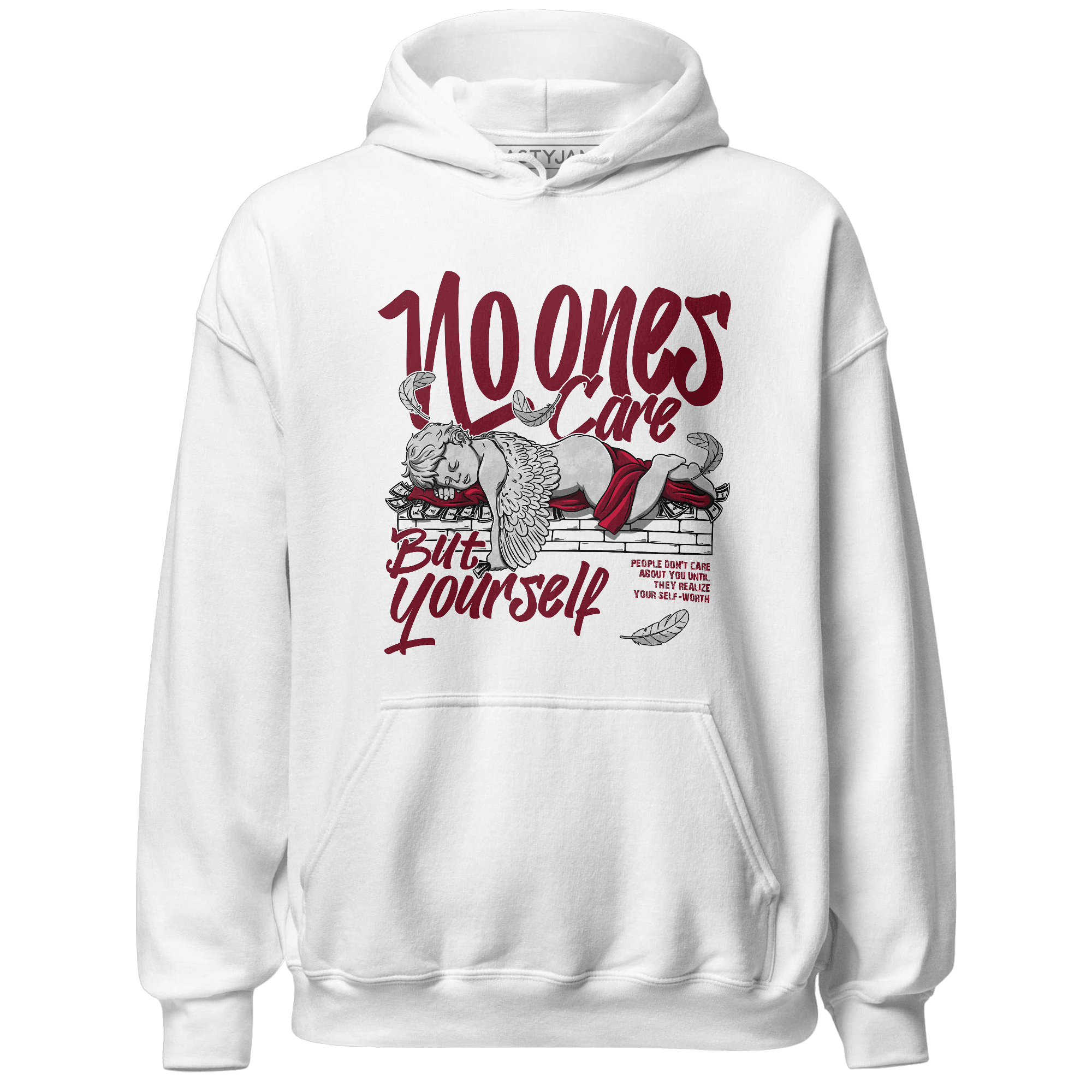 High White Team Red 1s Hoodie Match No Ones Care - NastyJamz
