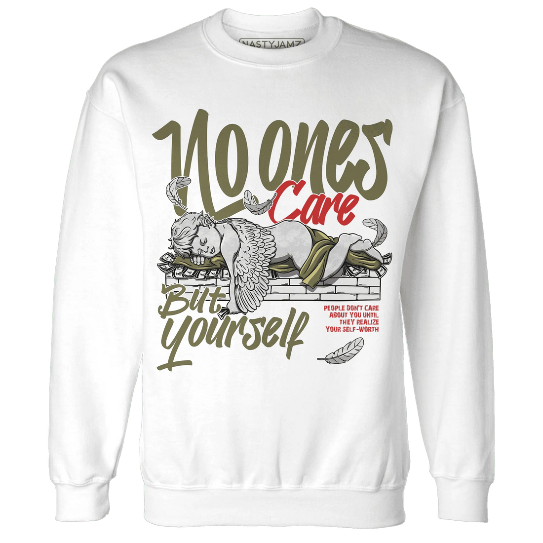 Medium-Olive-1s-NastyJamz-Sweatshirt-Match-No-Ones-Care