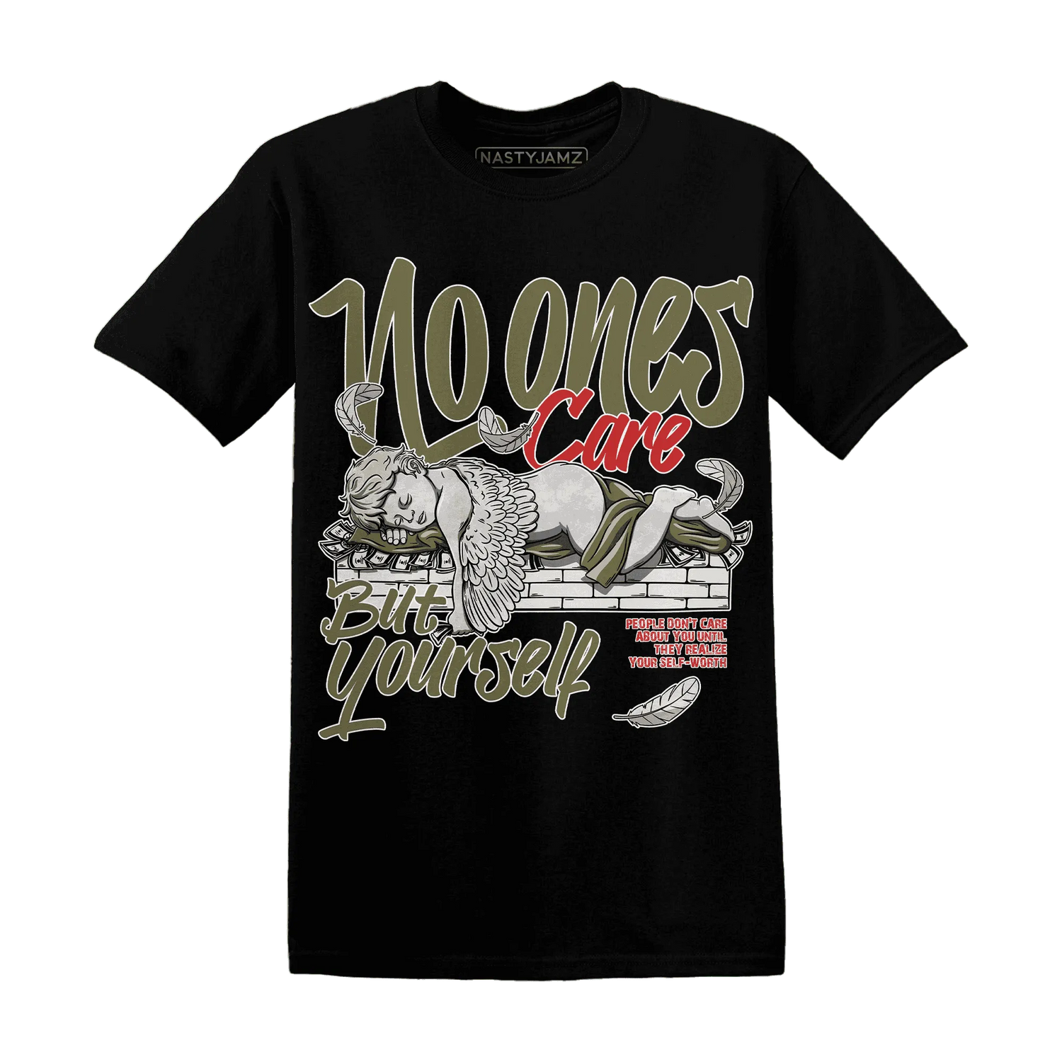 Medium-Olive-1s-NastyJamz-T-Shirt-Match-No-Ones-Care