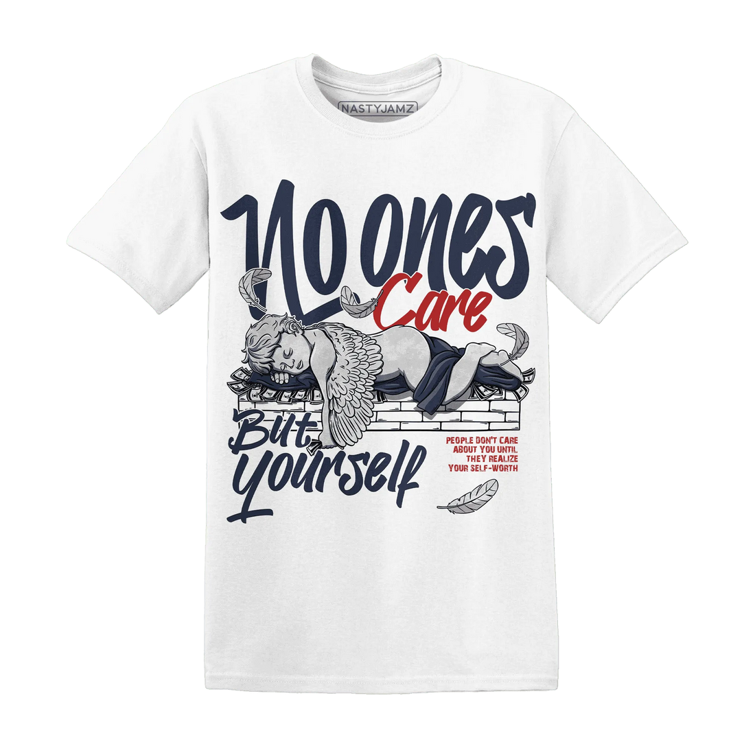 White-Navy-6s-T-Shirt-Match-No-Ones-Care