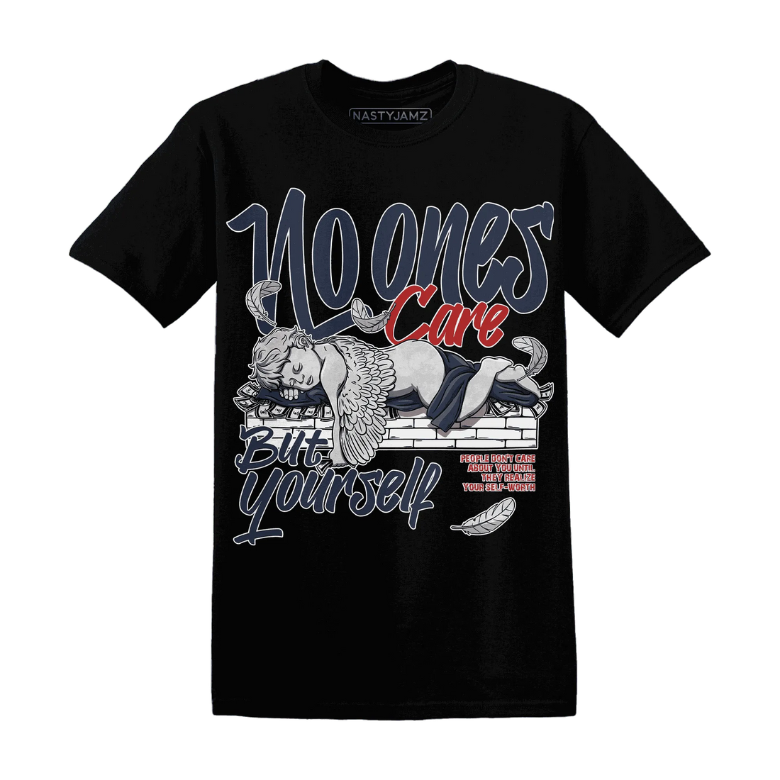 White-Navy-6s-T-Shirt-Match-No-Ones-Care